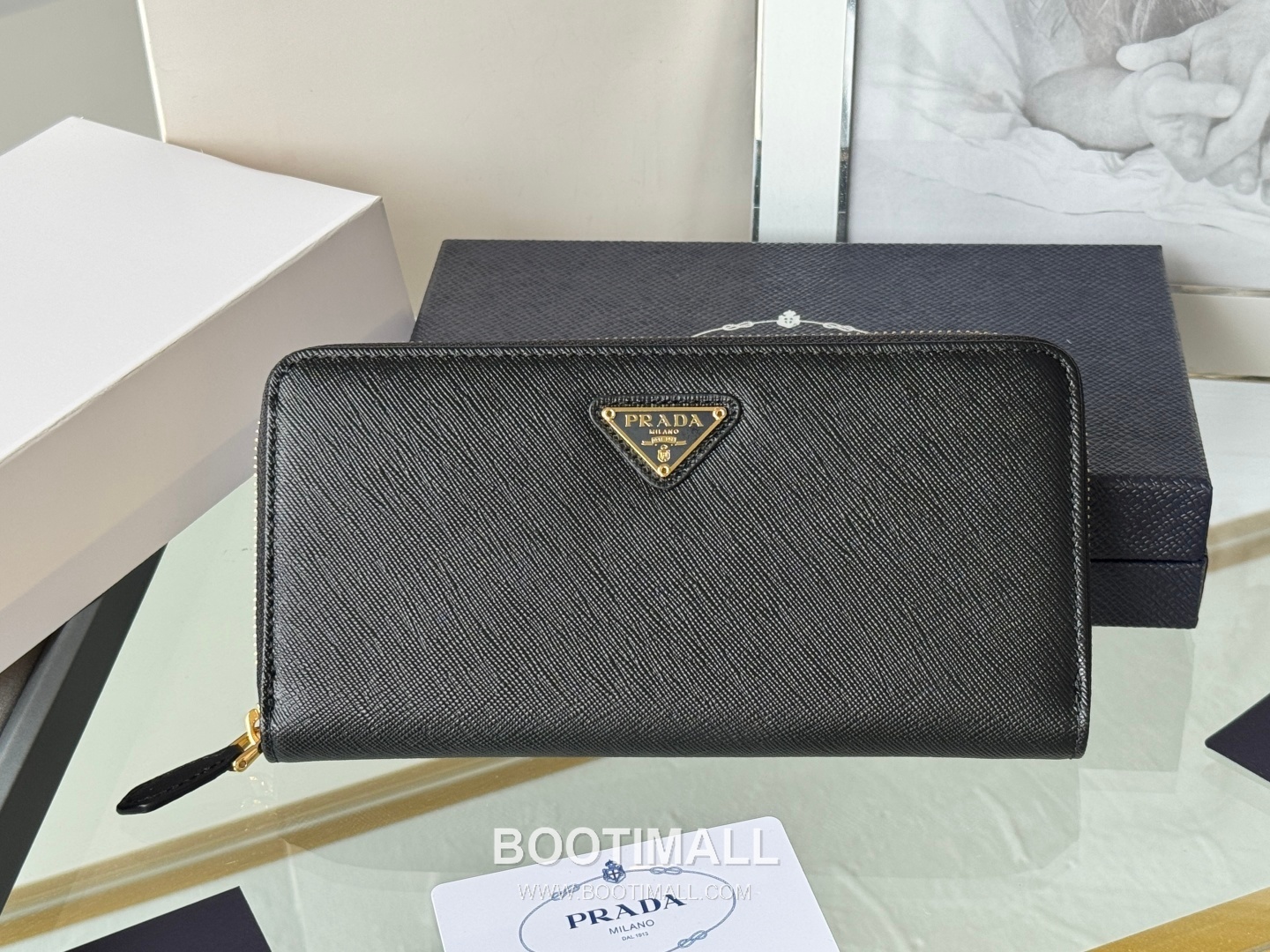 Prada Saffiano Leather Zip Long Wallet with Single Zip Detail 프라다 사피아노 레더 싱글 지퍼 장지갑 1ML506 19cm 2