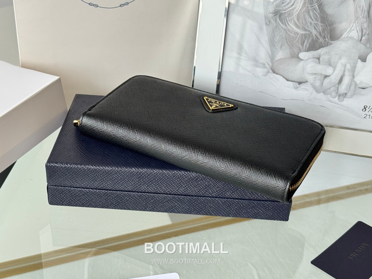 Prada Saffiano Leather Zip Long Wallet with Single Zip Detail 프라다 사피아노 레더 싱글 지퍼 장지갑 1ML506 19cm 5