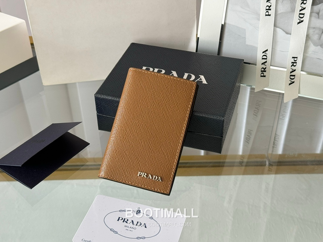 Prada Saffiano Leather Card Holder Wallet with Zip Coin Pocket Detail 프라다 사피아노 레더 지퍼 코인포켓 카드홀더 지갑 2MC101 11cm 2