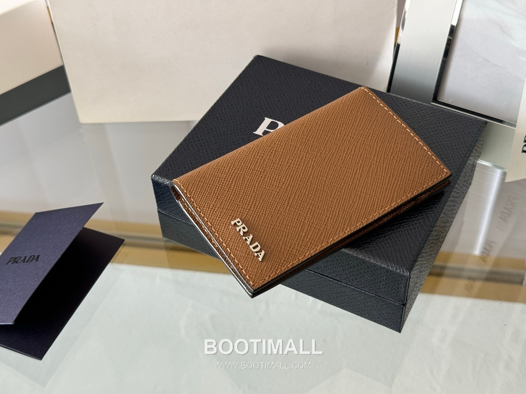 Prada Saffiano Leather Card Holder Wallet with Zip Coin Pocket Detail 프라다 사피아노 레더 지퍼 코인포켓 카드홀더 지갑 2MC101 11cm 4