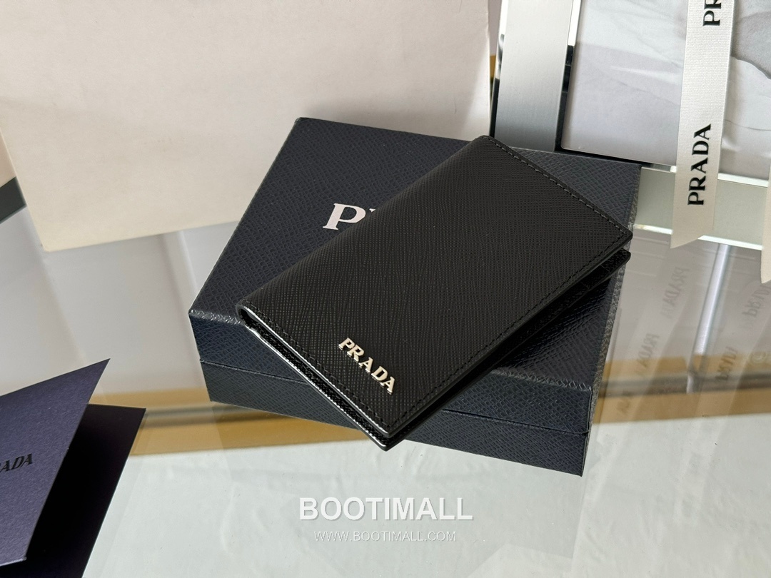 Prada Saffiano Leather Card Holder Wallet with Zip Coin Pocket Detail 프라다 사피아노 레더 지퍼 코인포켓 카드홀더 지갑 2MC101 11cm 4