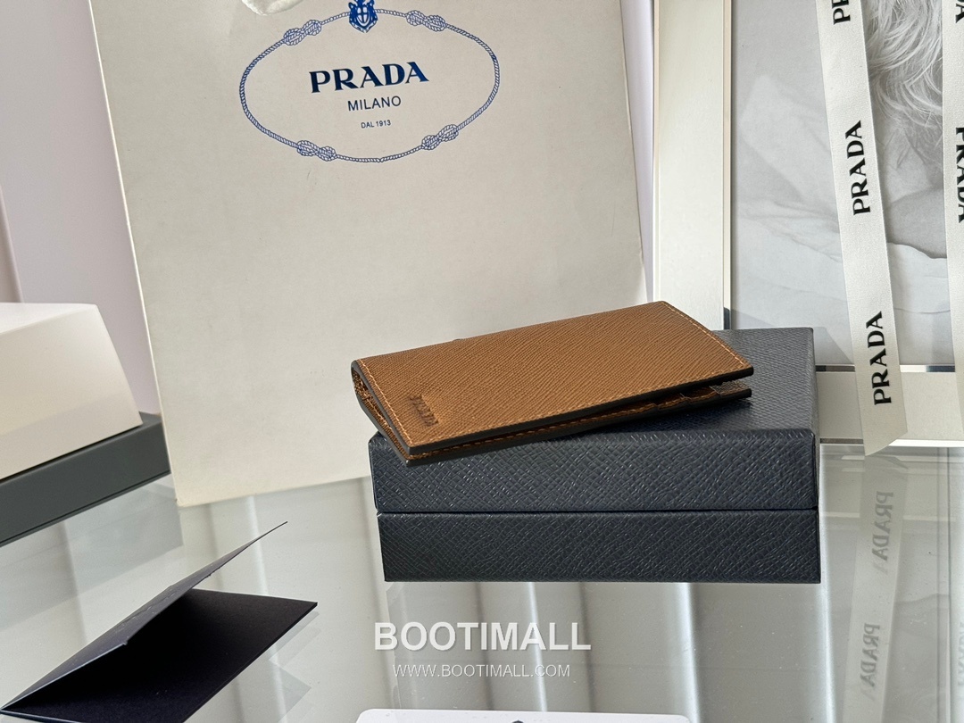Prada Saffiano Leather Card Holder Wallet with Zip Coin Pocket Detail 프라다 사피아노 레더 지퍼 코인포켓 카드홀더 지갑 2MC101 11cm 5