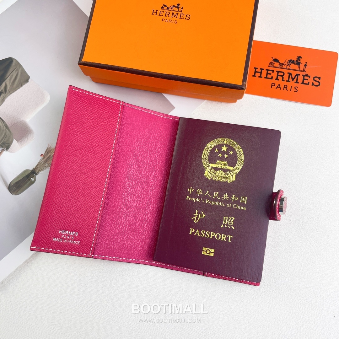 Hermes Evercolor Calfskin Leather Passport Holder Wallet with Snap Closure Detail 에르메스 에버컬러 카프스킨 레더 스냅 클로저 여권지갑 518 13.5cm 4