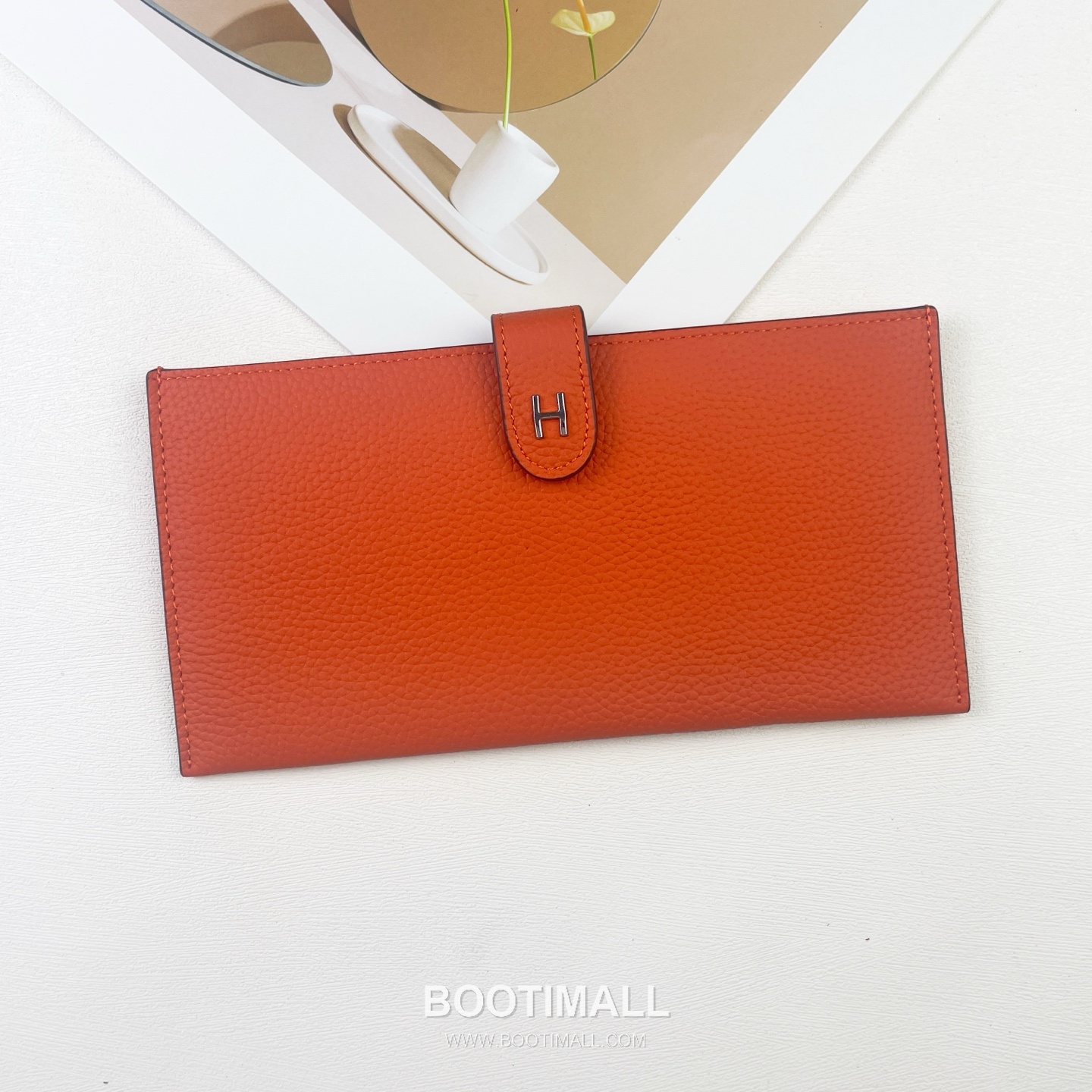 Hermes Barenia Calfskin Leather Long Wallet with Zip Pocket Snap Closure Detail 에르메스 바레니아 카프스킨 레더 지퍼 포켓 스냅 클로저 장지갑 317 21cm 1