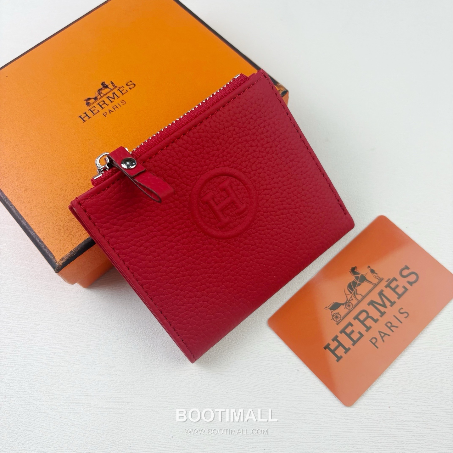 Hermes Barenia Calfskin Leather Compact Wallet with Zip Coin Pocket Detail 에르메스 바레니아 카프스킨 레더 지퍼 코인포켓 반지갑 6357 10.5cm 2