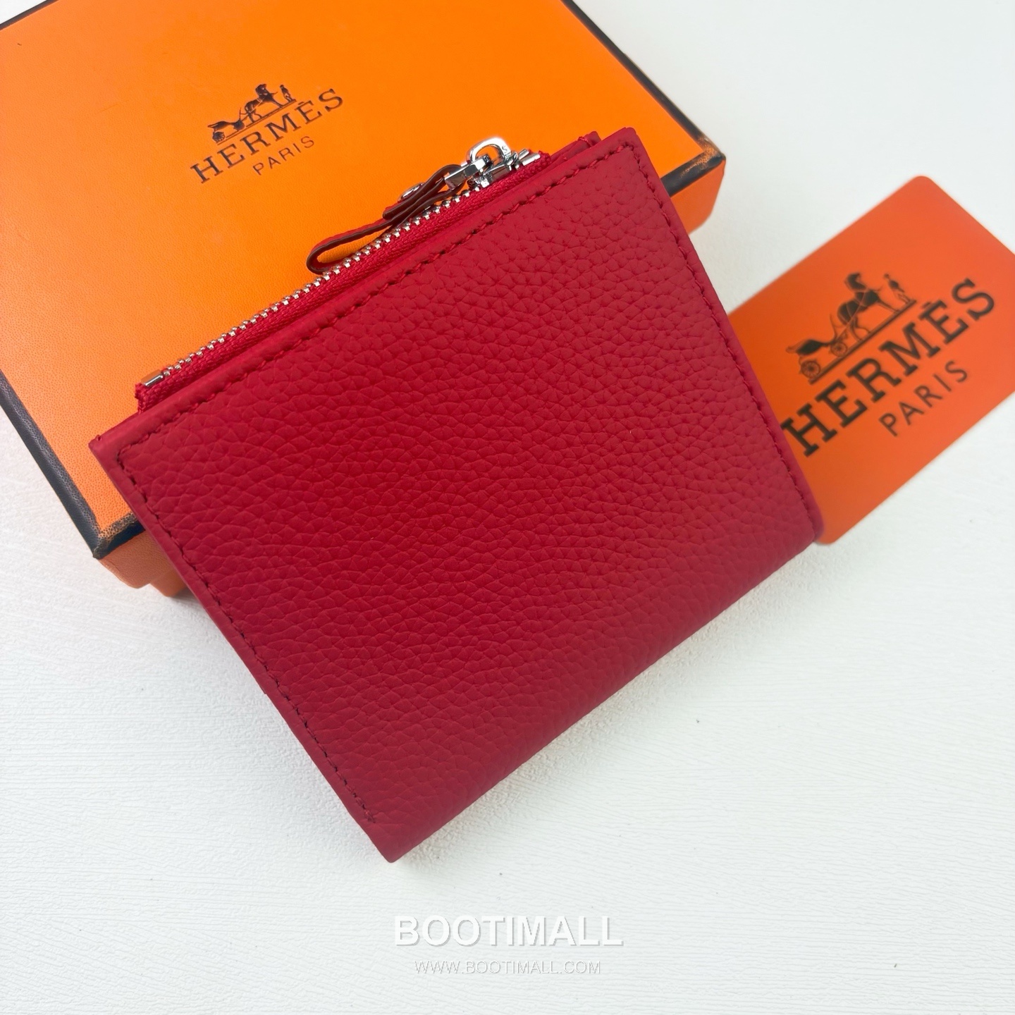 Hermes Barenia Calfskin Leather Compact Wallet with Zip Coin Pocket Detail 에르메스 바레니아 카프스킨 레더 지퍼 코인포켓 반지갑 6357 10.5cm 3