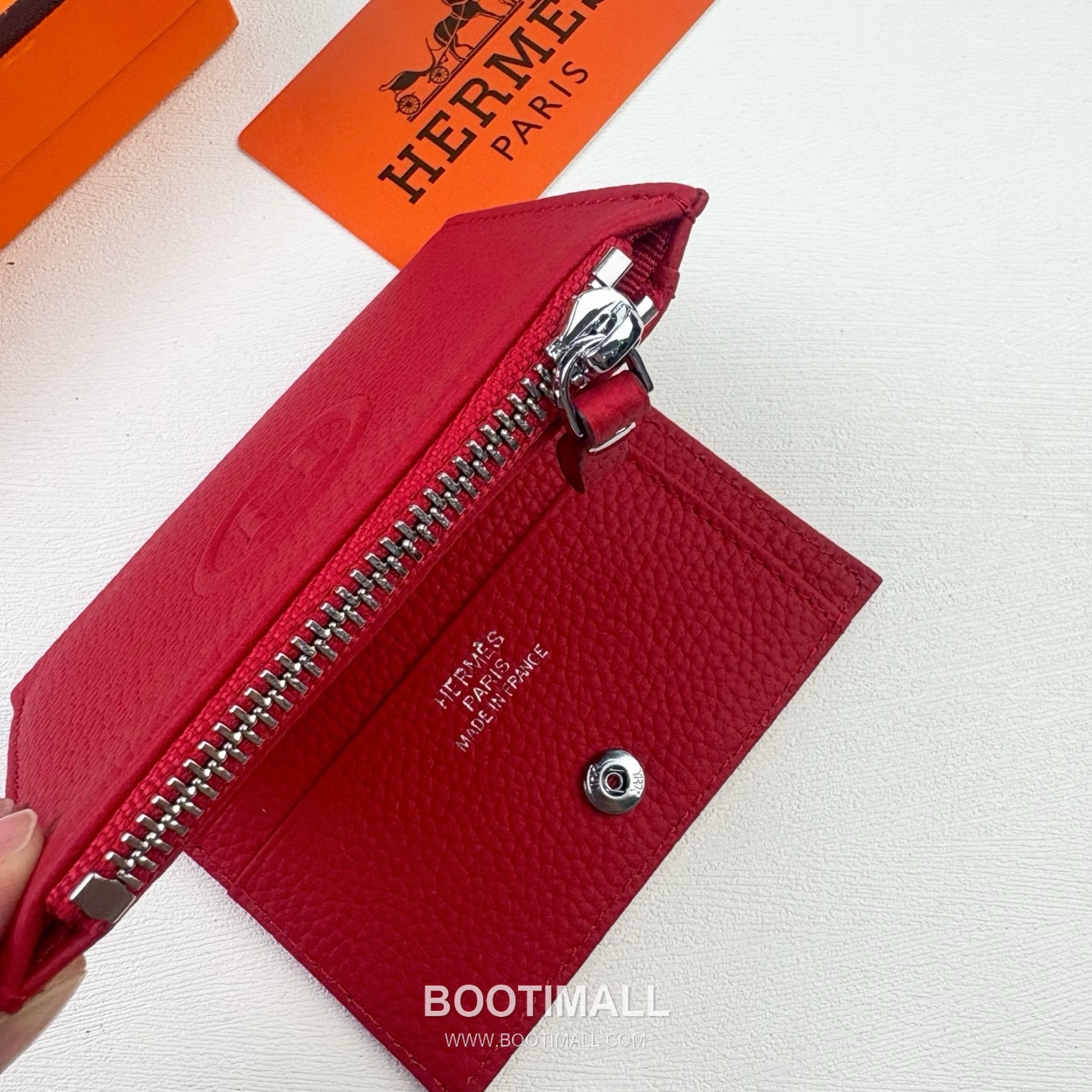 Hermes Barenia Calfskin Leather Compact Wallet with Zip Coin Pocket Detail 에르메스 바레니아 카프스킨 레더 지퍼 코인포켓 반지갑 6357 10.5cm 8