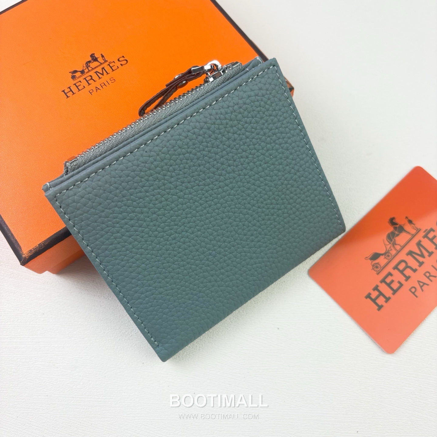 Hermes Barenia Calfskin Leather Compact Wallet with Zip Coin Pocket Detail 에르메스 바레니아 카프스킨 레더 지퍼 코인포켓 반지갑 6357 10.5cm 3