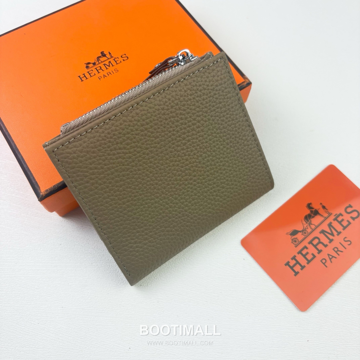 Hermes Barenia Calfskin Leather Compact Wallet with Zip Coin Pocket Detail 에르메스 바레니아 카프스킨 레더 지퍼 코인포켓 반지갑 6357 10.5cm 3