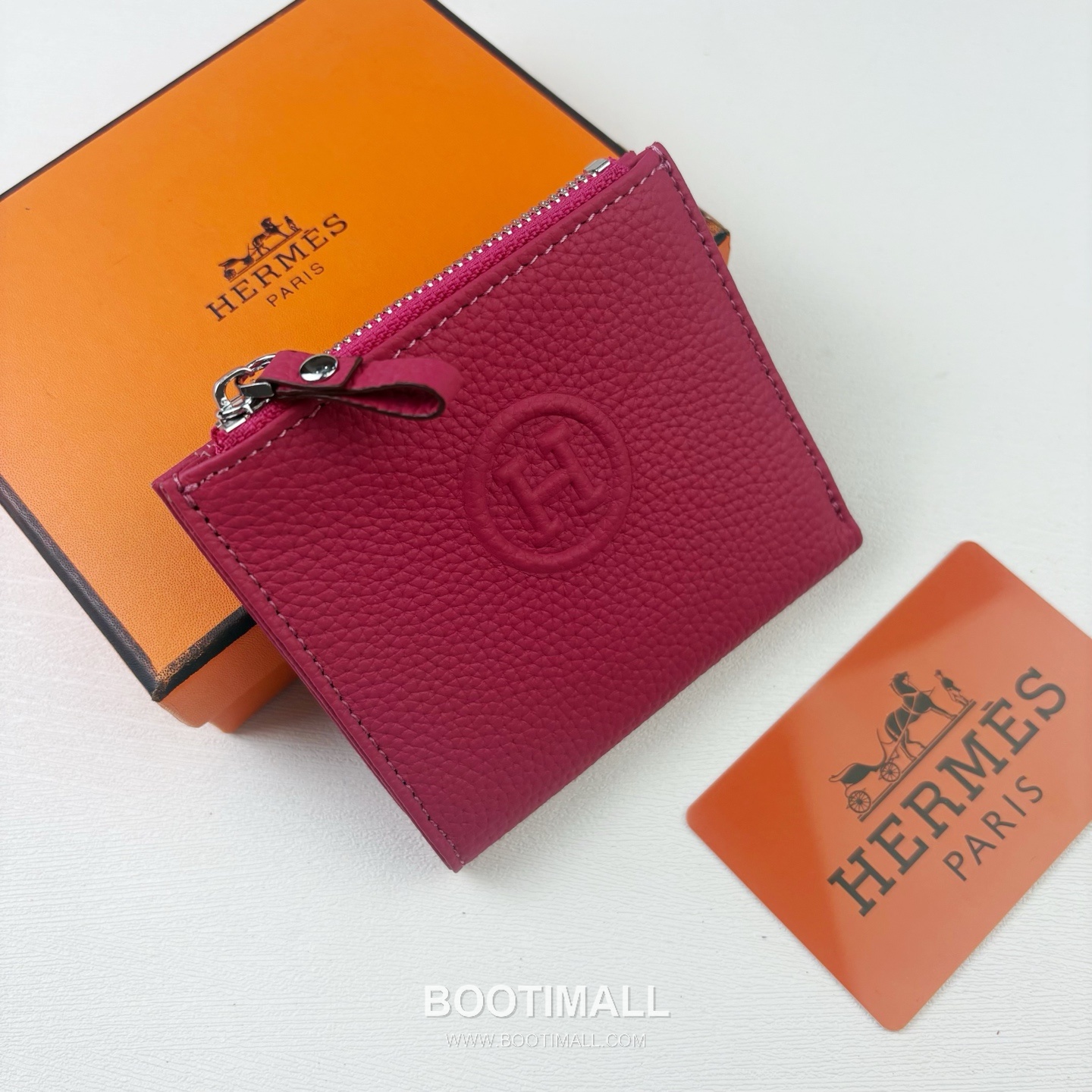 Hermes Barenia Calfskin Leather Compact Wallet with Zip Coin Pocket Detail 에르메스 바레니아 카프스킨 레더 지퍼 코인포켓 반지갑 6357 10.5cm 2