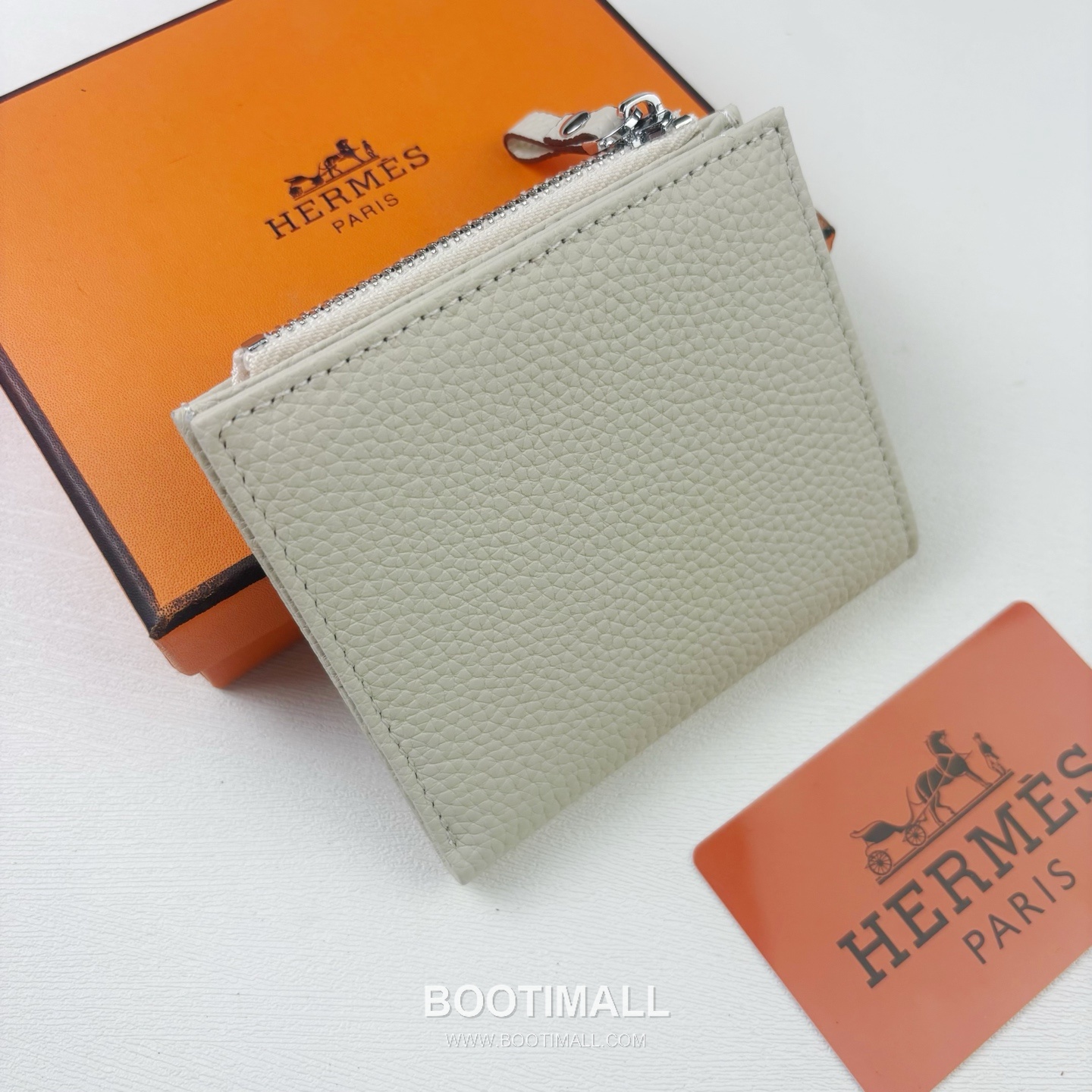 Hermes Barenia Calfskin Leather Compact Wallet with Zip Coin Pocket Detail 에르메스 바레니아 카프스킨 레더 지퍼 코인포켓 반지갑 6357 10.5cm 3
