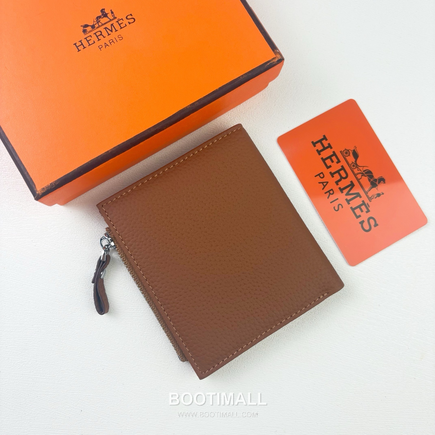 Hermes Barenia Calfskin Leather Compact Wallet with Perforated Detail Zip Coin Pocket 에르메스 바레니아 카프스킨 레더 펀칭 디테일 지퍼 코인포켓 반지갑 6357 10.5cm 3