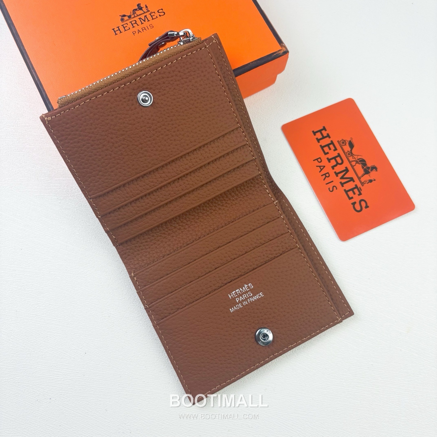 Hermes Barenia Calfskin Leather Compact Wallet with Perforated Detail Zip Coin Pocket 에르메스 바레니아 카프스킨 레더 펀칭 디테일 지퍼 코인포켓 반지갑 6357 10.5cm 5