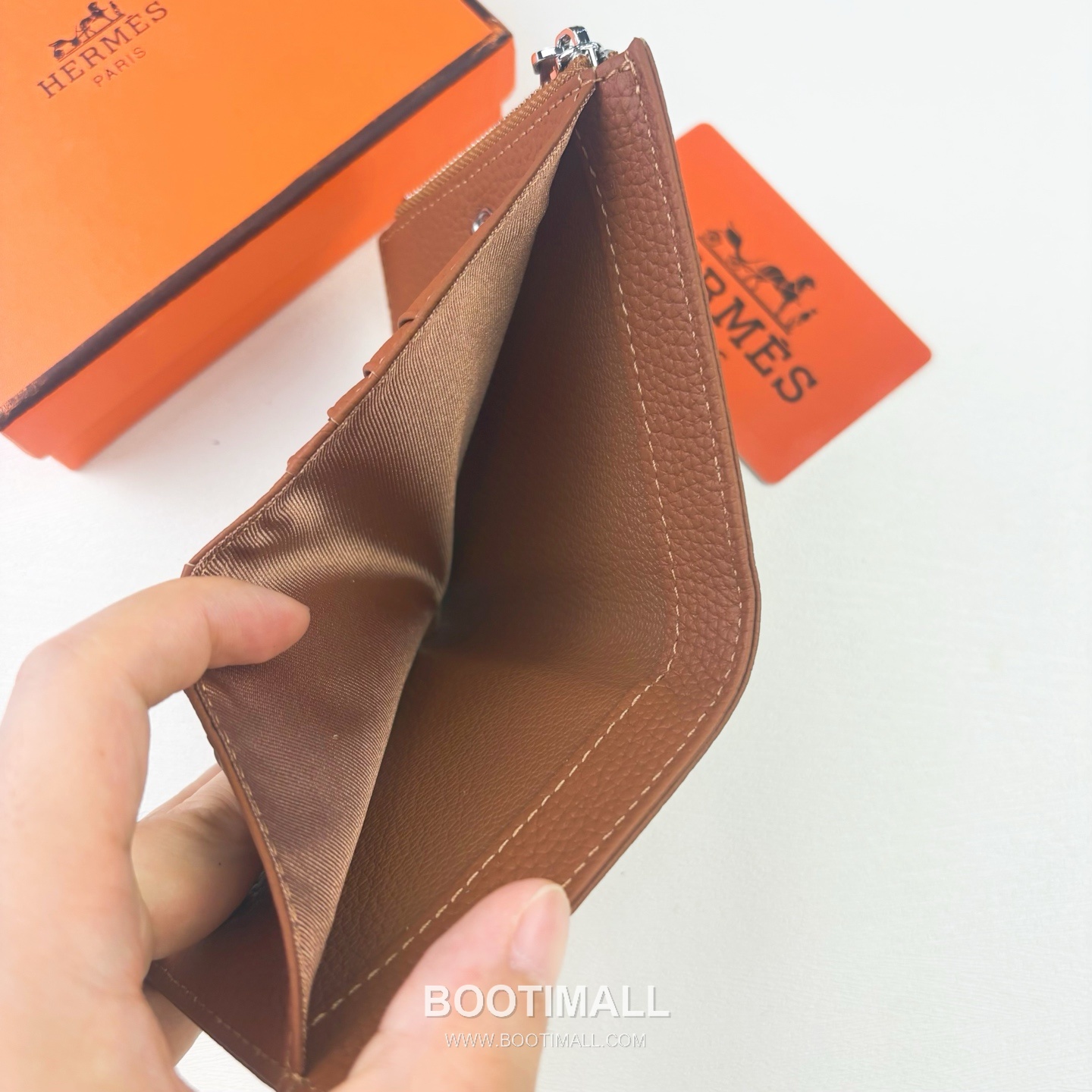 Hermes Barenia Calfskin Leather Compact Wallet with Perforated Detail Zip Coin Pocket 에르메스 바레니아 카프스킨 레더 펀칭 디테일 지퍼 코인포켓 반지갑 6357 10.5cm 7