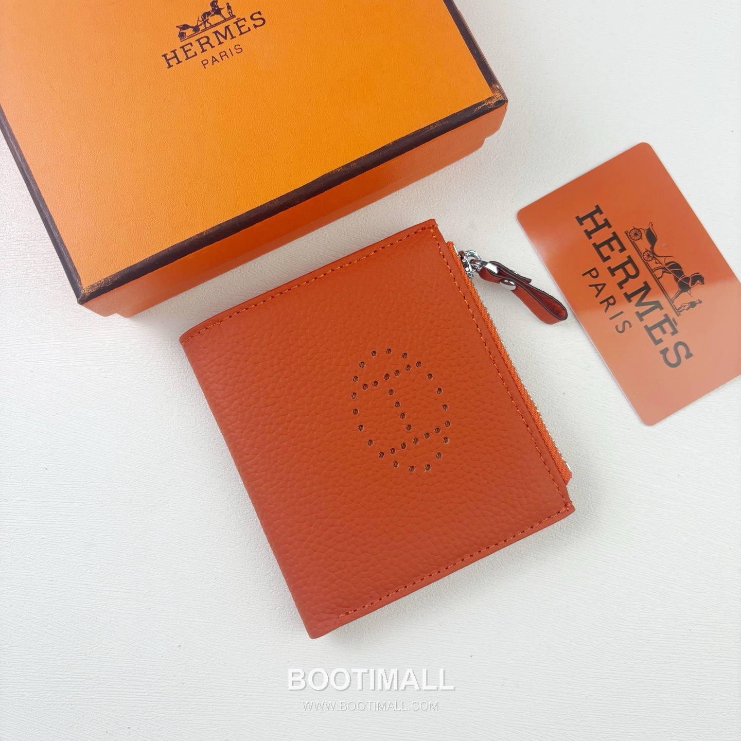 Hermes Barenia Calfskin Leather Compact Wallet with Perforated Detail Zip Coin Pocket 에르메스 바레니아 카프스킨 레더 펀칭 디테일 지퍼 코인포켓 반지갑 6357 10.5cm 1