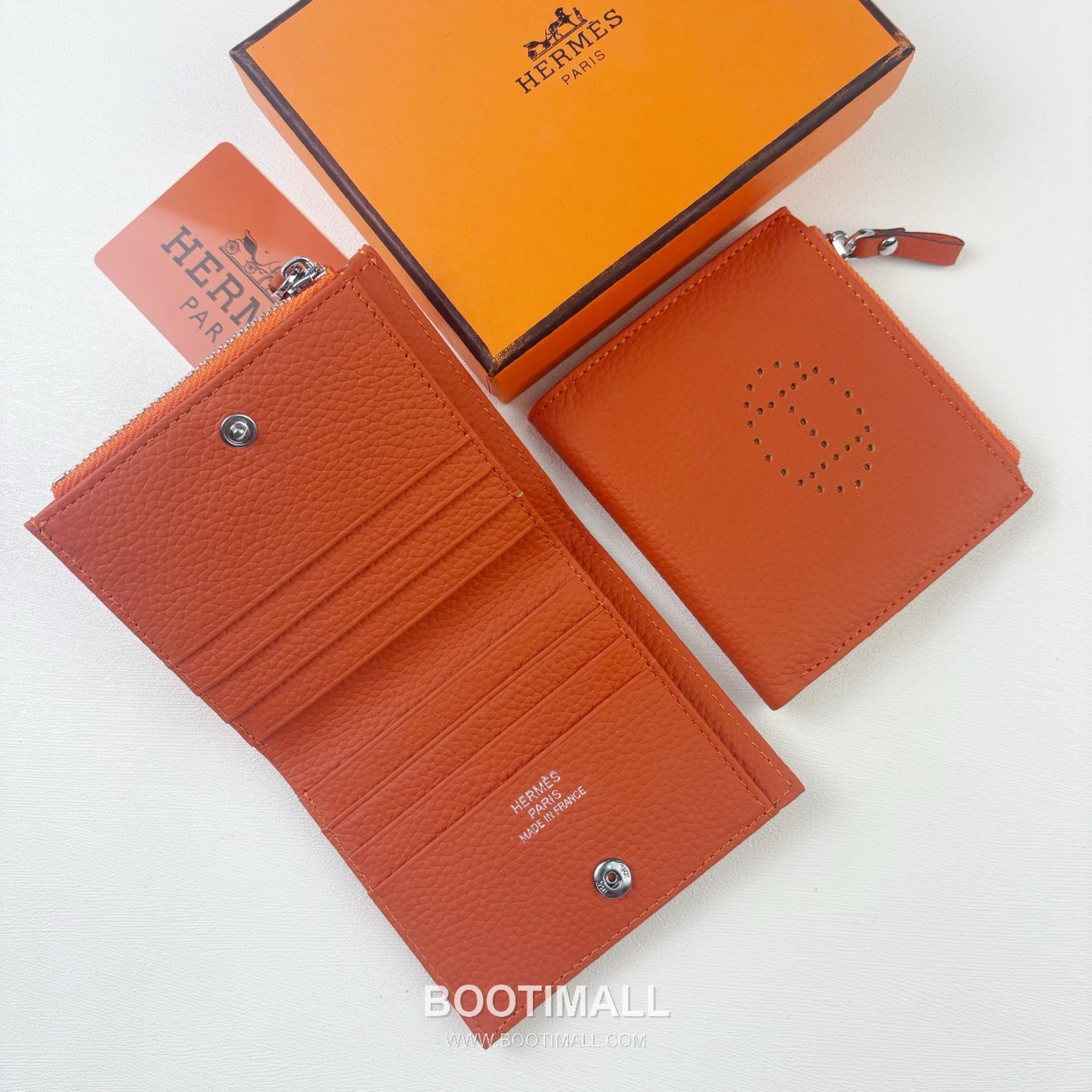 Hermes Barenia Calfskin Leather Compact Wallet with Perforated Detail Zip Coin Pocket 에르메스 바레니아 카프스킨 레더 펀칭 디테일 지퍼 코인포켓 반지갑 6357 10.5cm 2