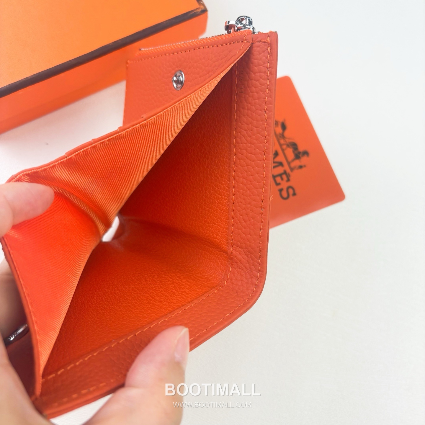 Hermes Barenia Calfskin Leather Compact Wallet with Perforated Detail Zip Coin Pocket 에르메스 바레니아 카프스킨 레더 펀칭 디테일 지퍼 코인포켓 반지갑 6357 10.5cm 7
