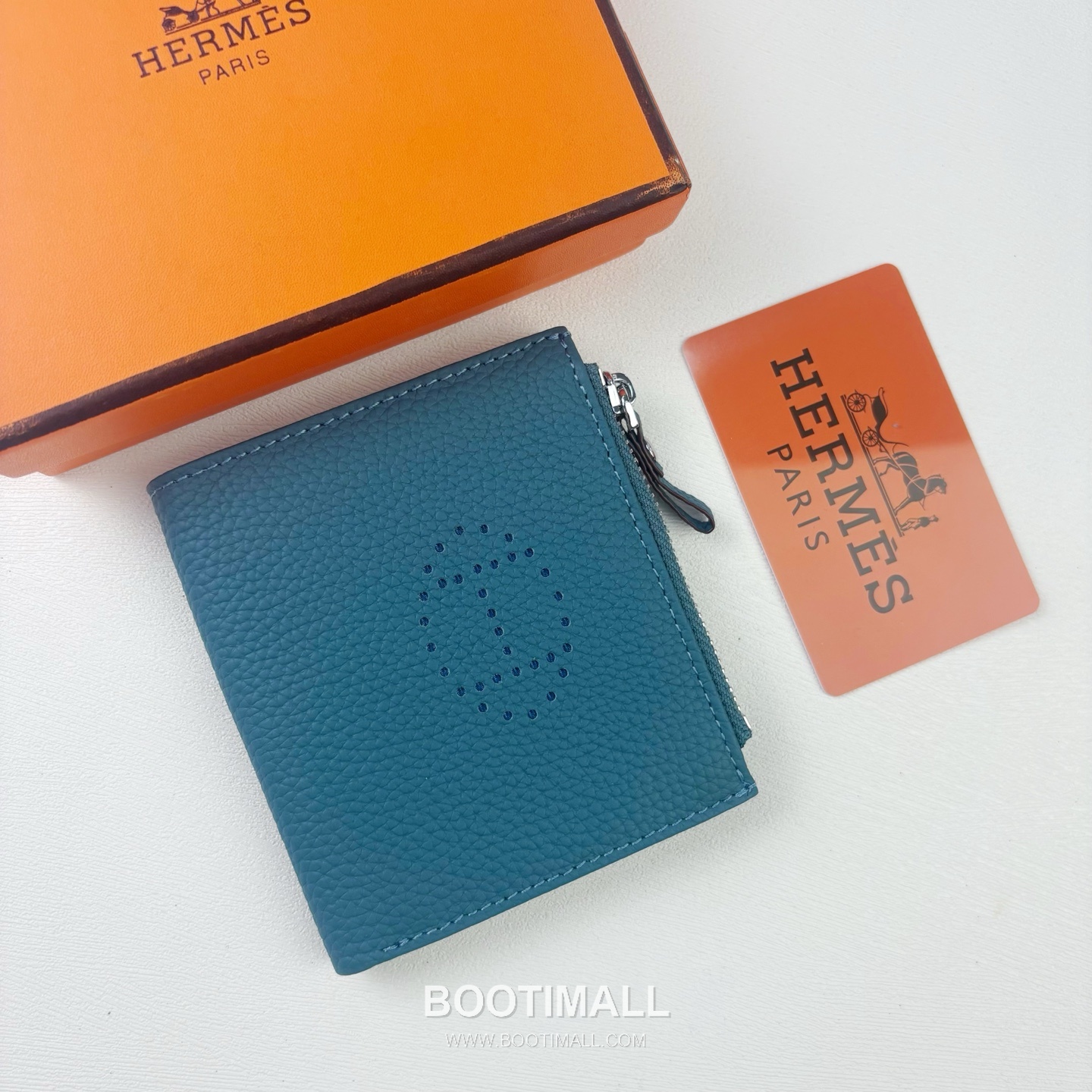 Hermes Barenia Calfskin Leather Compact Wallet with Perforated Detail Zip Coin Pocket 에르메스 바레니아 카프스킨 레더 펀칭 디테일 지퍼 코인포켓 반지갑 6357 10.5cm 1