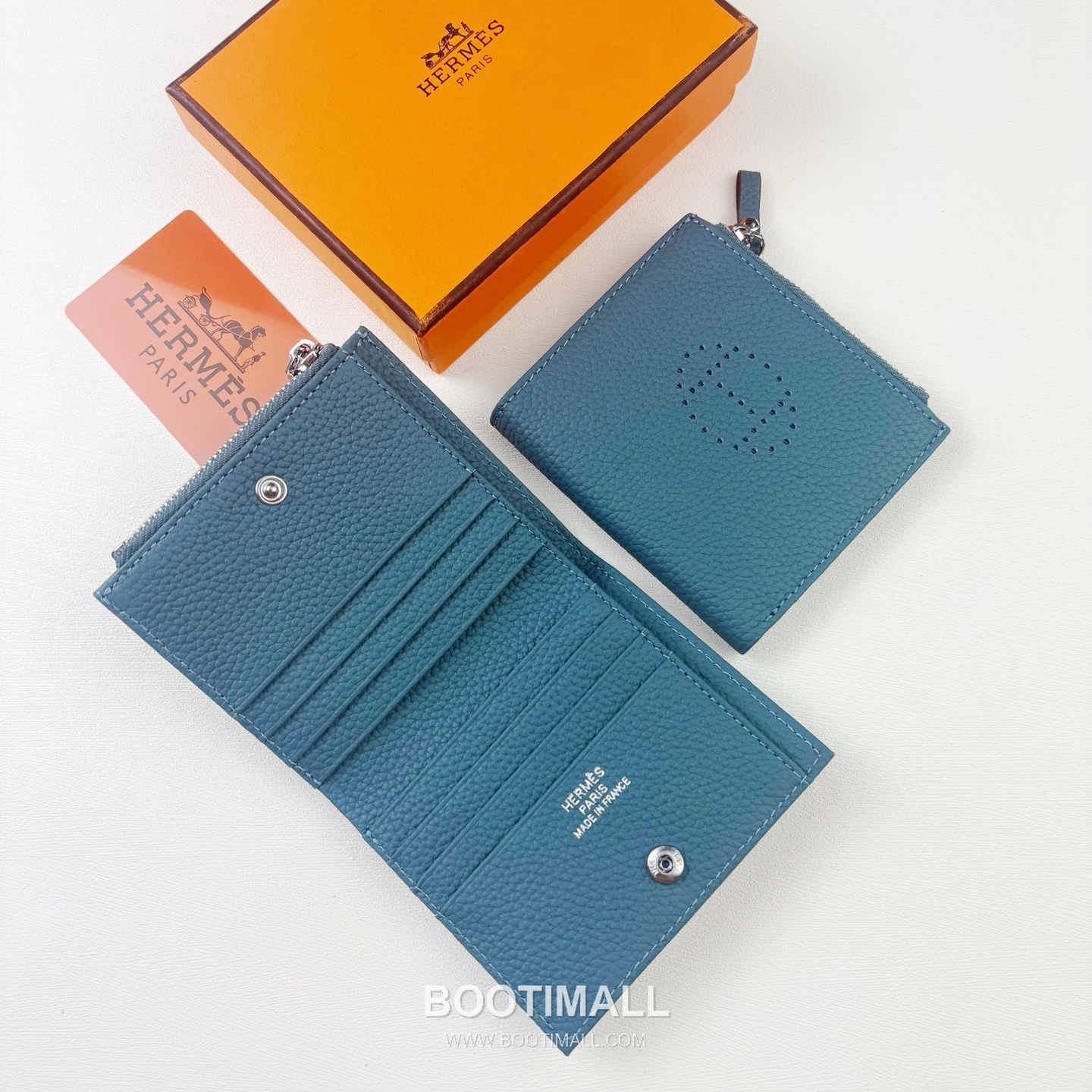 Hermes Barenia Calfskin Leather Compact Wallet with Perforated Detail Zip Coin Pocket 에르메스 바레니아 카프스킨 레더 펀칭 디테일 지퍼 코인포켓 반지갑 6357 10.5cm 2