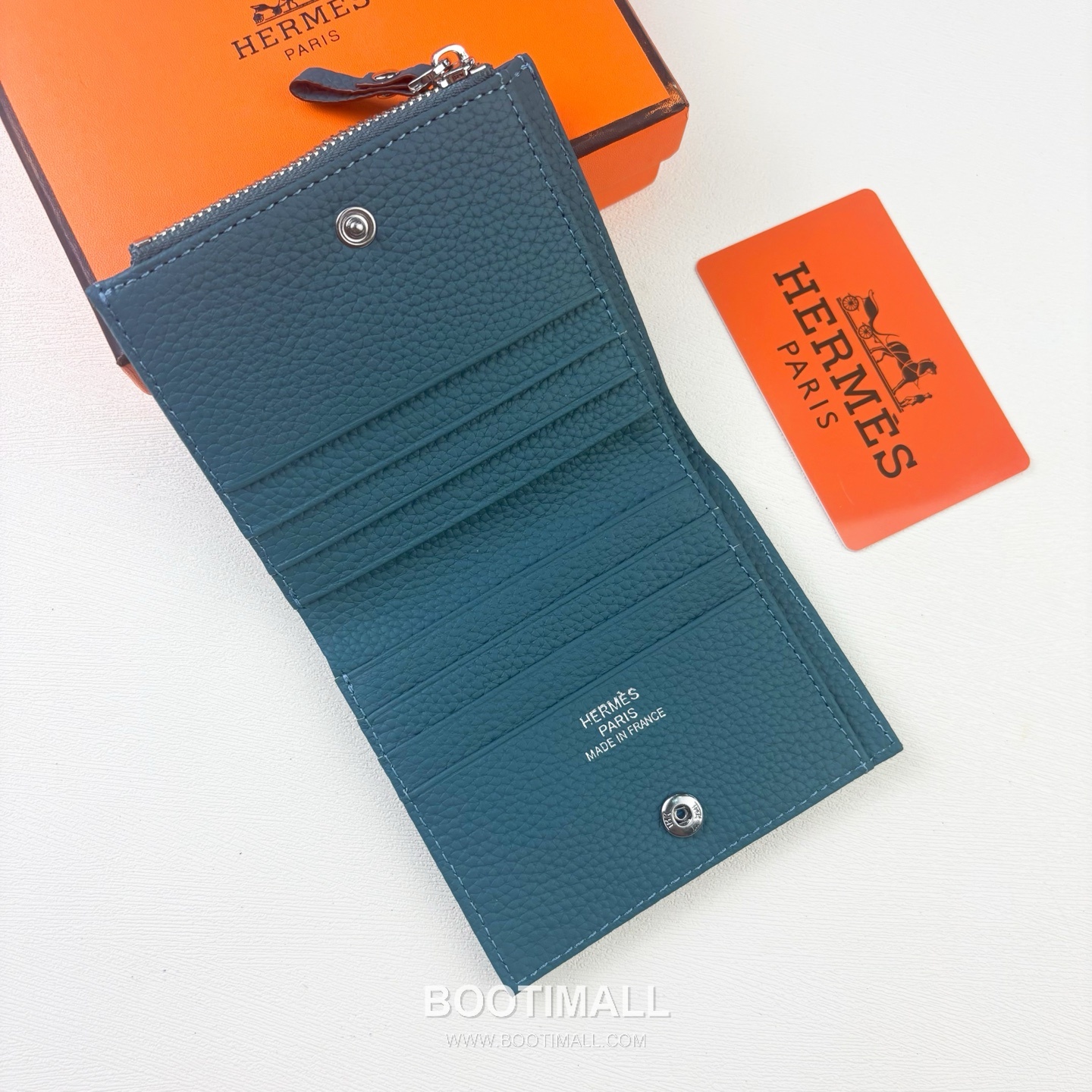 Hermes Barenia Calfskin Leather Compact Wallet with Perforated Detail Zip Coin Pocket 에르메스 바레니아 카프스킨 레더 펀칭 디테일 지퍼 코인포켓 반지갑 6357 10.5cm 6