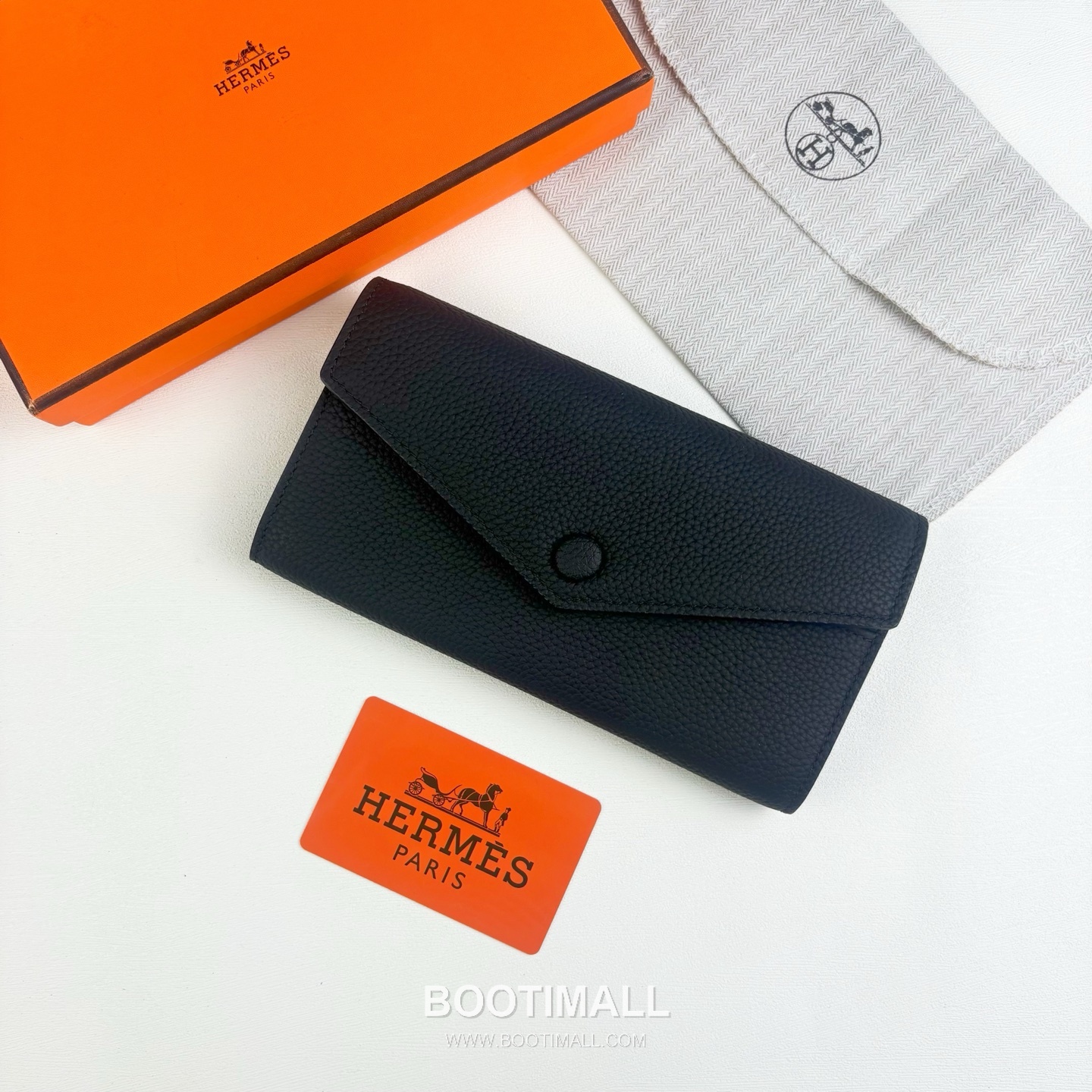 Hermes Togo Calfskin Leather Long Wallet with Zip Pocket Snap Closure Detail 에르메스 토고 카프스킨 레더 지퍼 포켓 스냅 클로저 장지갑 614 19cm 5
