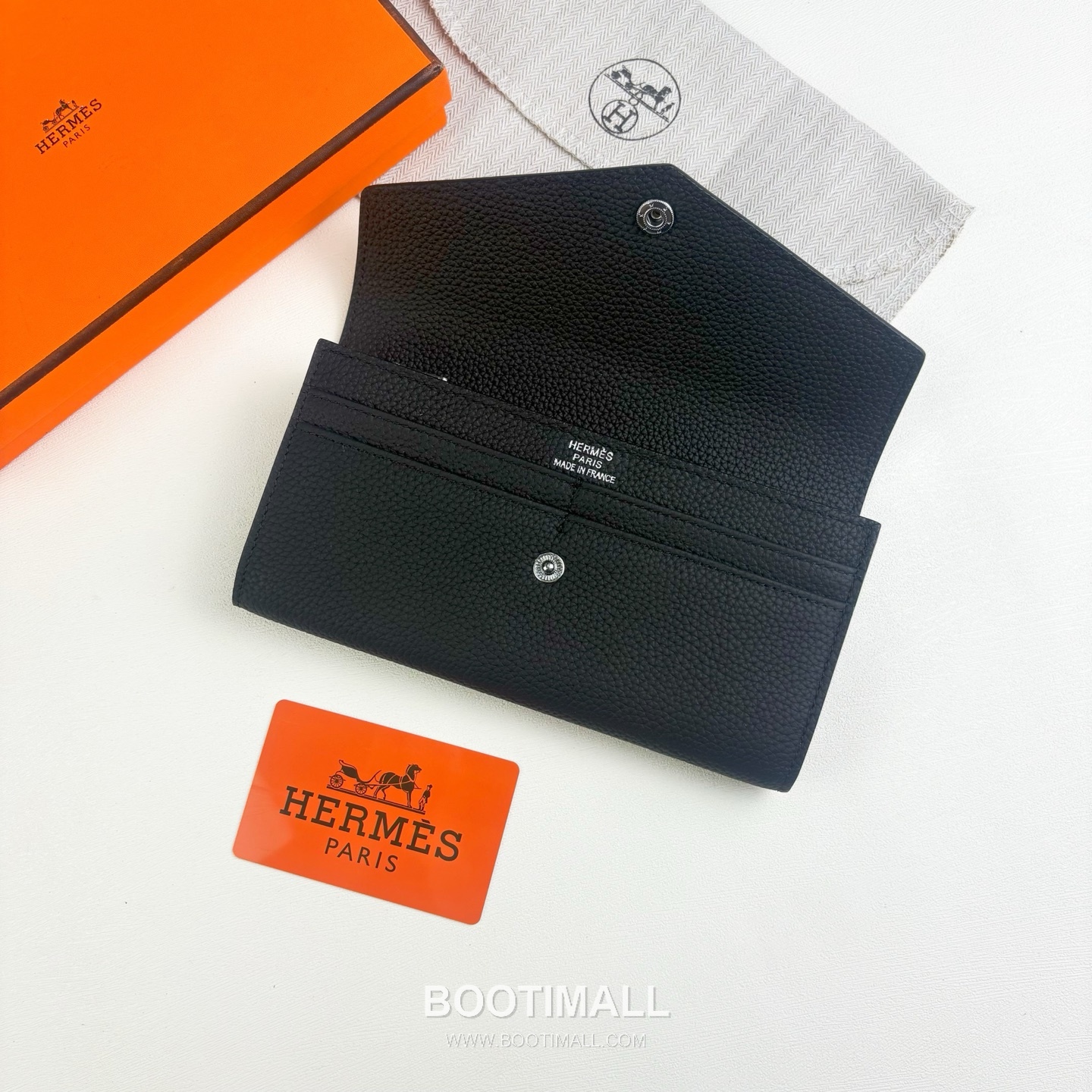 Hermes Togo Calfskin Leather Long Wallet with Zip Pocket Snap Closure Detail 에르메스 토고 카프스킨 레더 지퍼 포켓 스냅 클로저 장지갑 614 19cm 7