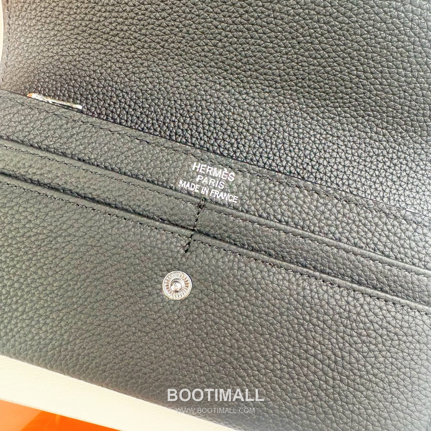 Hermes Togo Calfskin Leather Long Wallet with Zip Pocket Snap Closure Detail 에르메스 토고 카프스킨 레더 지퍼 포켓 스냅 클로저 장지갑 614 19cm 8