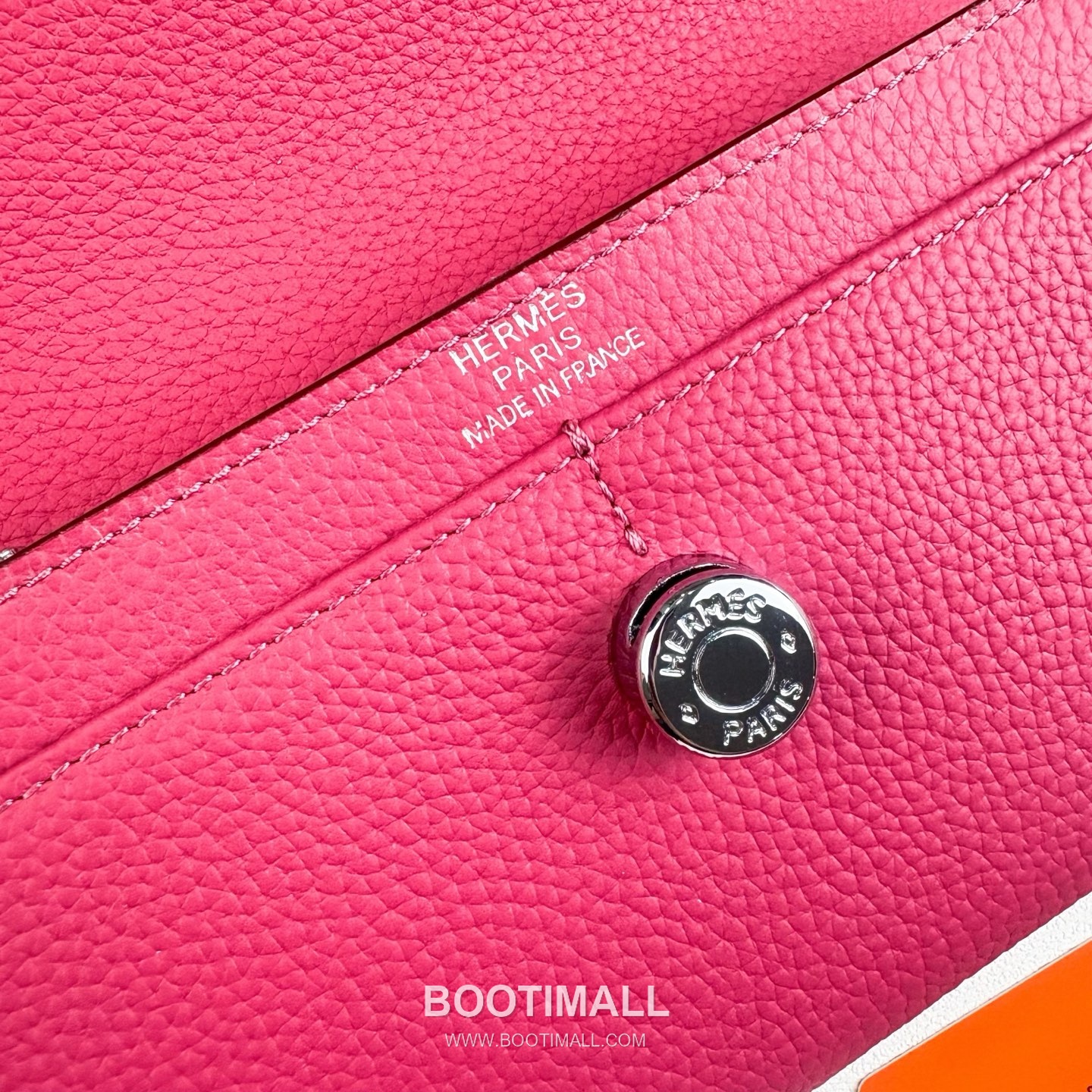 Hermes Togo Calfskin Leather Long Wallet with Palladium Stud Lock Zip Pocket Detail 에르메스 토고 카프스킨 레더 팔라듐 스터드 락 지퍼포켓 장지갑 615 19cm 5