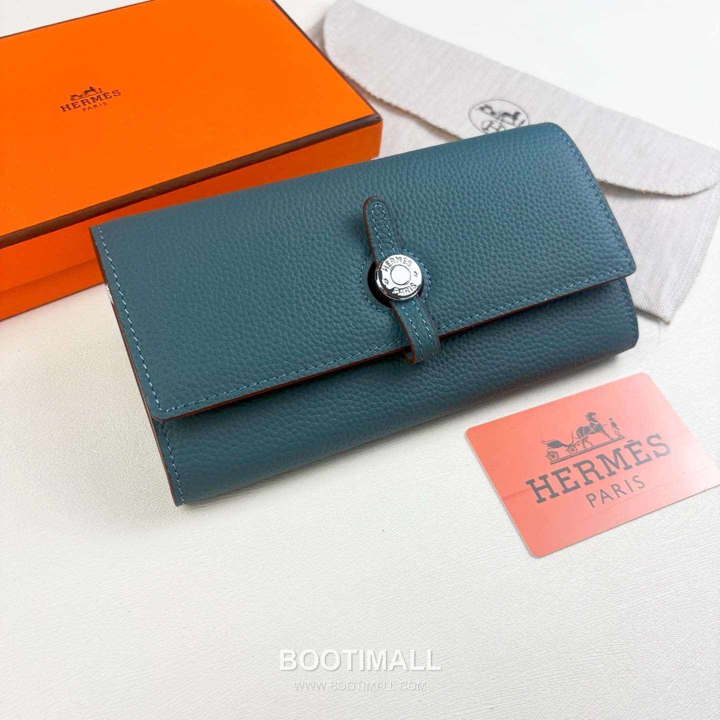 Hermes Togo Calfskin Leather Long Wallet with Palladium Stud Lock Zip Pocket Detail 에르메스 토고 카프스킨 레더 팔라듐 스터드 락 지퍼포켓 장지갑 615 19cm 4