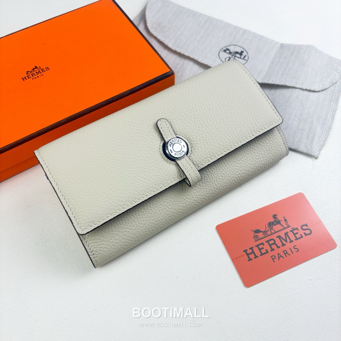 Hermes Togo Calfskin Leather Long Wallet with Palladium Stud Lock Zip Pocket Detail 에르메스 토고 카프스킨 레더 팔라듐 스터드 락 지퍼포켓 장지갑 615 19cm 9