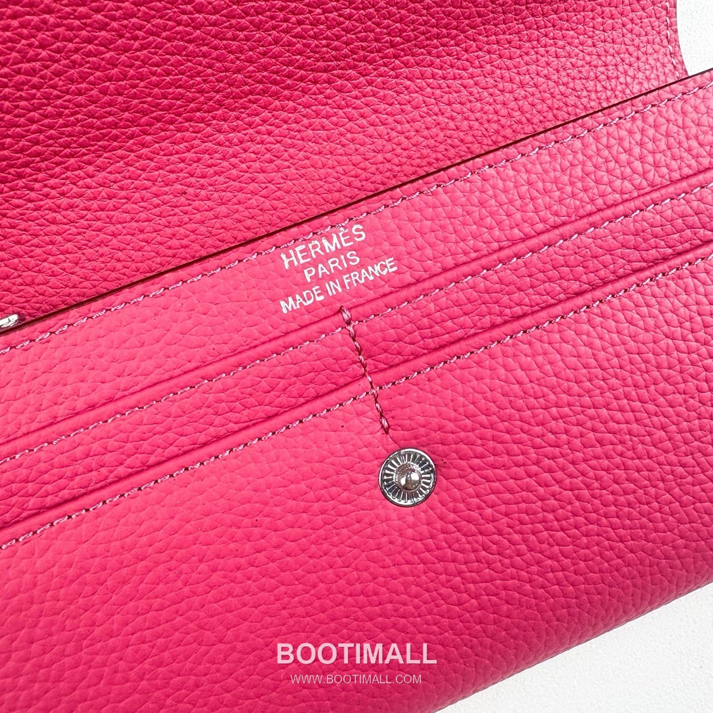 Hermes Togo Calfskin Leather Long Wallet with Zip Pocket Snap Closure Detail 에르메스 토고 카프스킨 레더 지퍼 포켓 스냅 클로저 장지갑 613 19cm 5