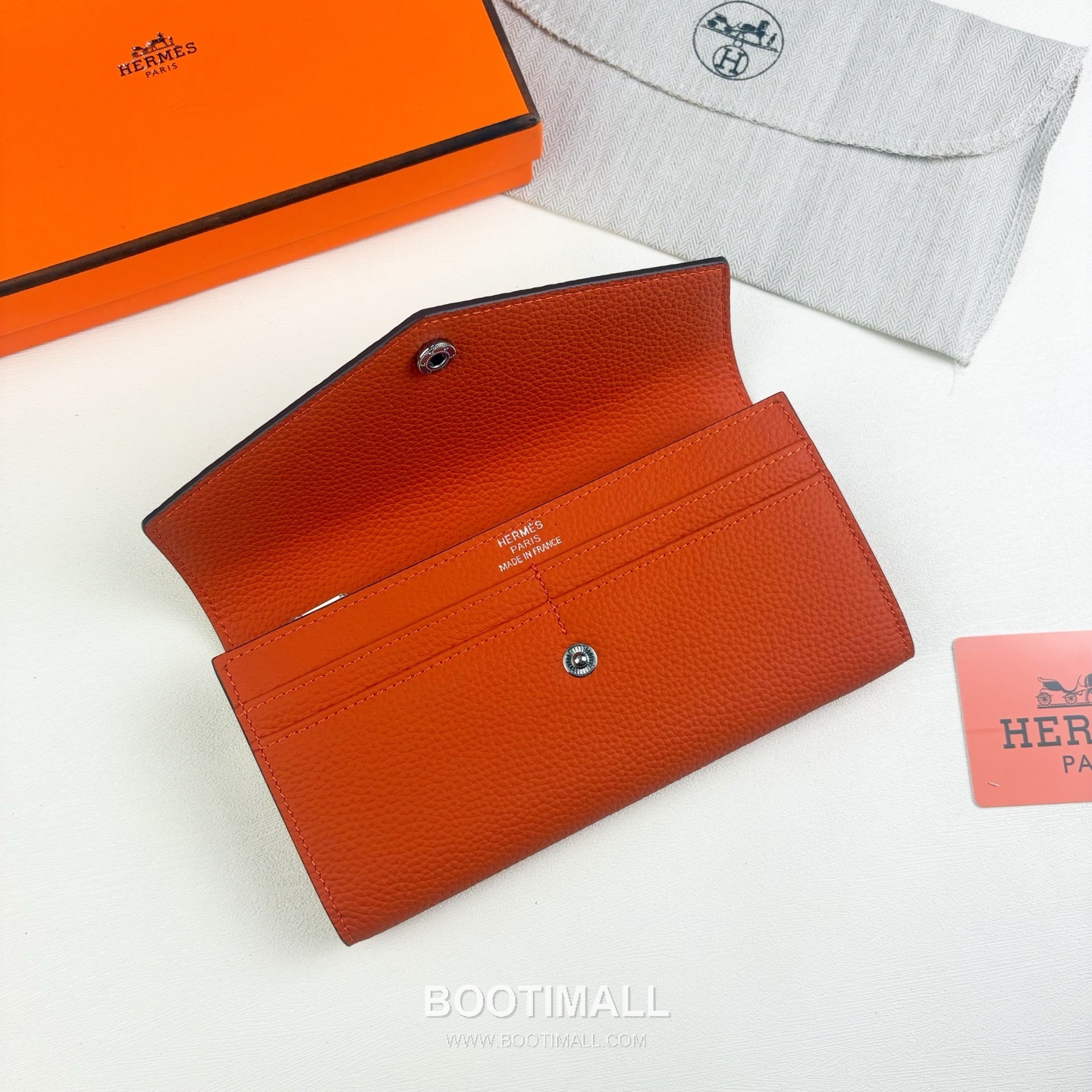Hermes Togo Calfskin Leather Long Wallet with Zip Pocket Snap Closure Detail 에르메스 토고 카프스킨 레더 지퍼 포켓 스냅 클로저 장지갑 613 19cm 4
