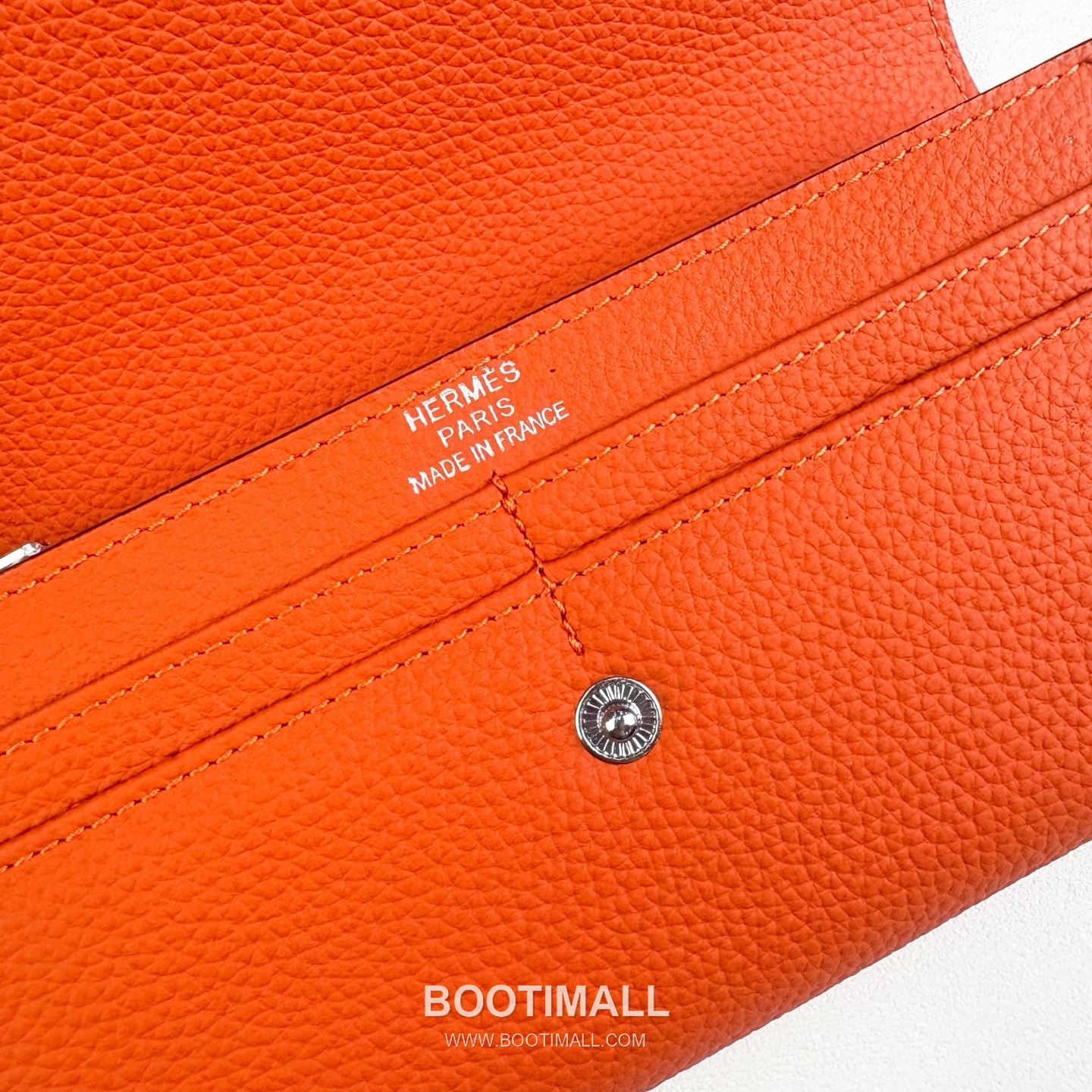 Hermes Togo Calfskin Leather Long Wallet with Zip Pocket Snap Closure Detail 에르메스 토고 카프스킨 레더 지퍼 포켓 스냅 클로저 장지갑 613 19cm 5
