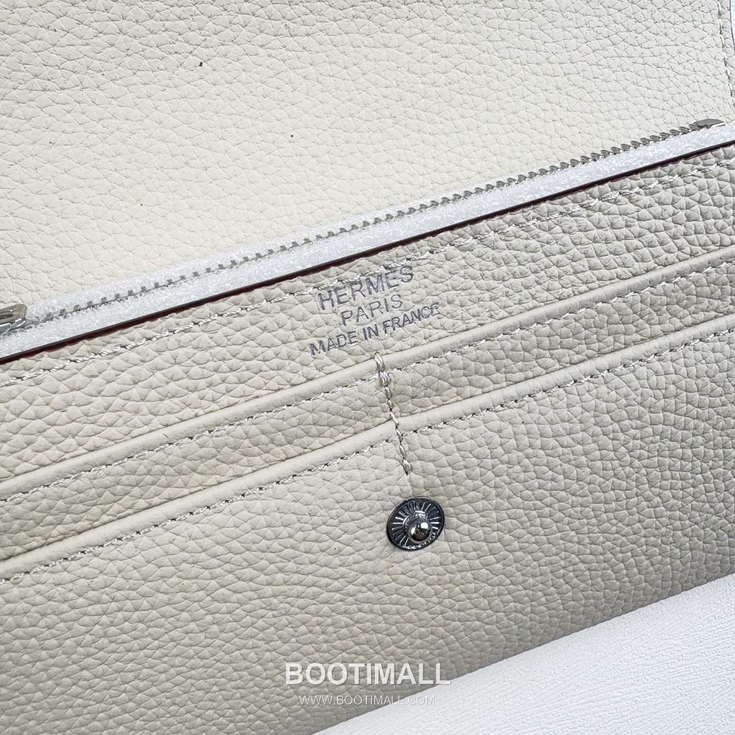 Hermes Togo Calfskin Leather Long Wallet with Zip Pocket Snap Closure Detail 에르메스 토고 카프스킨 레더 지퍼 포켓 스냅 클로저 장지갑 613 19cm 4