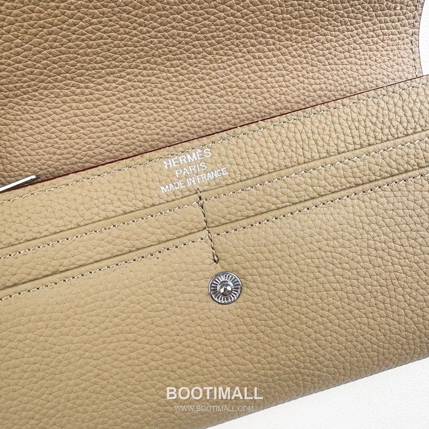 Hermes Togo Calfskin Leather Long Wallet with Zip Pocket Snap Closure Detail 에르메스 토고 카프스킨 레더 지퍼 포켓 스냅 클로저 장지갑 613 19cm 5