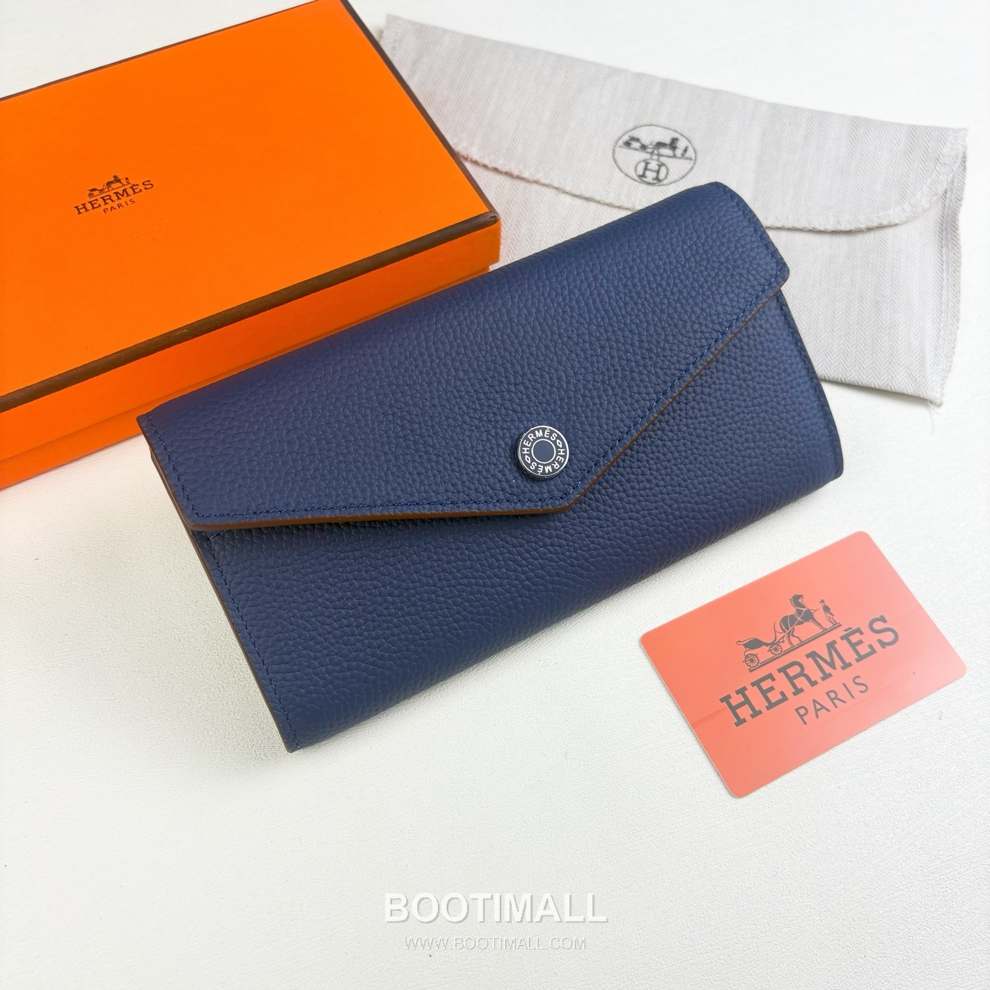 Hermes Togo Calfskin Leather Long Wallet with Zip Pocket Snap Closure Detail 에르메스 토고 카프스킨 레더 지퍼 포켓 스냅 클로저 장지갑 613 19cm 5