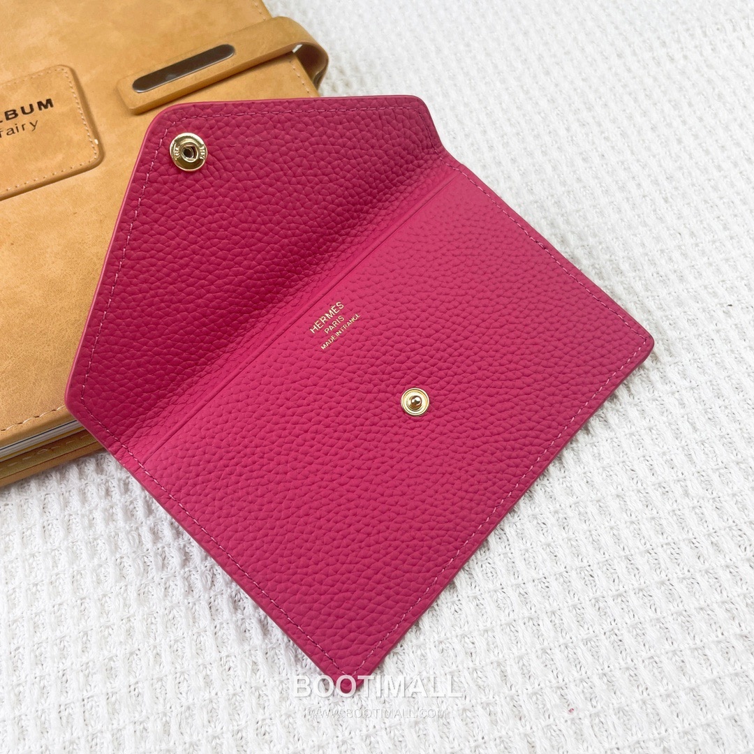 Hermes Barenia Faubourg Pebbled Calfskin Leather Card Holder Wallet 에르메스 바레니아 포부르 페블드 카프스킨 레더 카드홀더 지갑 2215 12cm 4