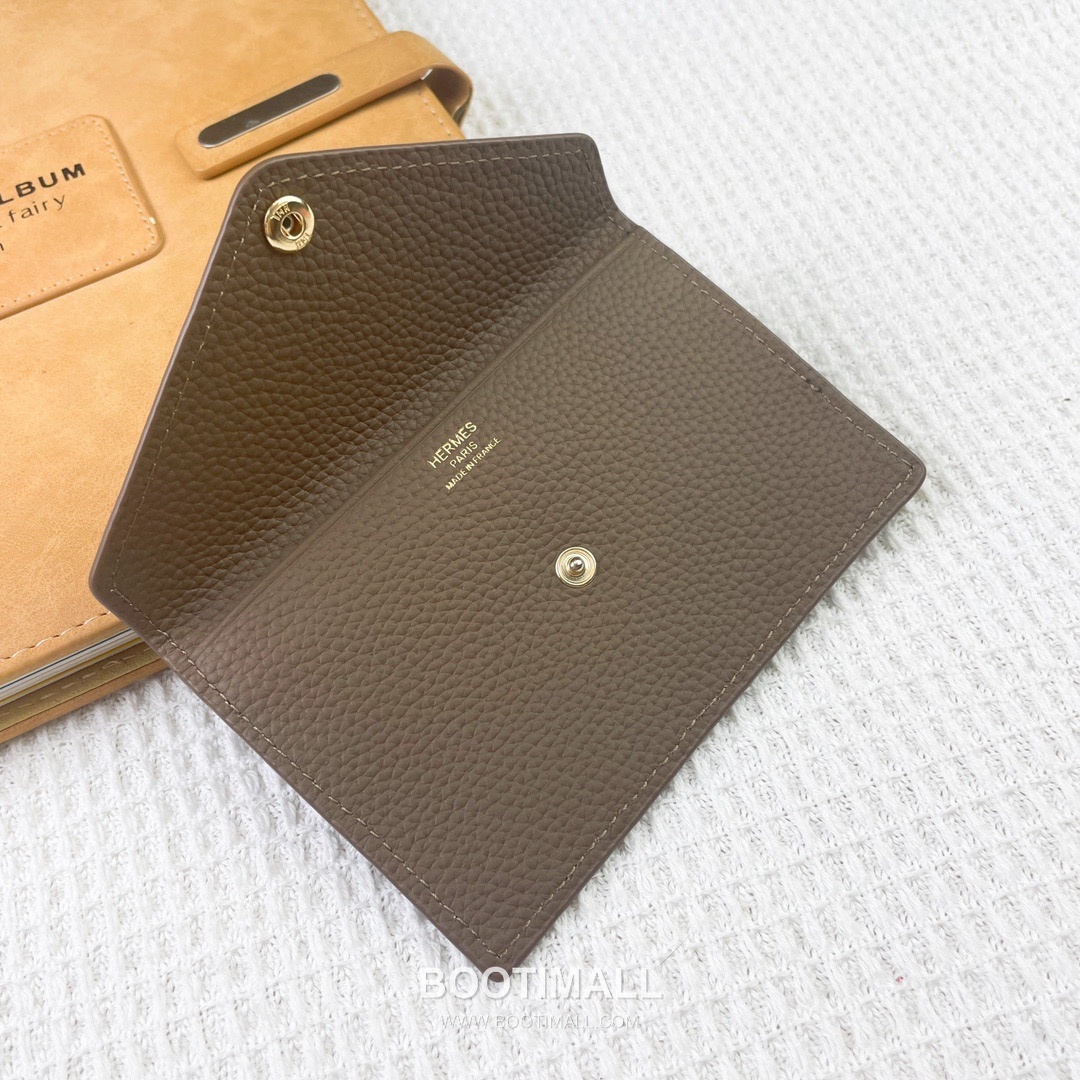 Hermes Barenia Faubourg Pebbled Calfskin Leather Card Holder Wallet 에르메스 바레니아 포부르 페블드 카프스킨 레더 카드홀더 지갑 2215 12cm 7