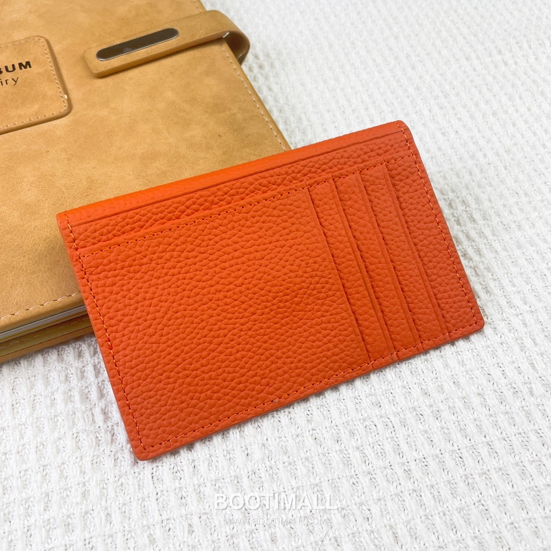 Hermes Barenia Faubourg Pebbled Calfskin Leather Card Holder Wallet 에르메스 바레니아 포부르 페블드 카프스킨 레더 카드홀더 지갑 2215 12cm 2