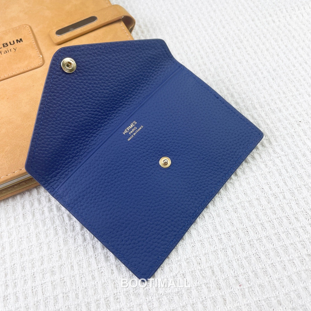 Hermes Barenia Faubourg Pebbled Calfskin Leather Card Holder Wallet 에르메스 바레니아 포부르 페블드 카프스킨 레더 카드홀더 지갑 2215 12cm 4