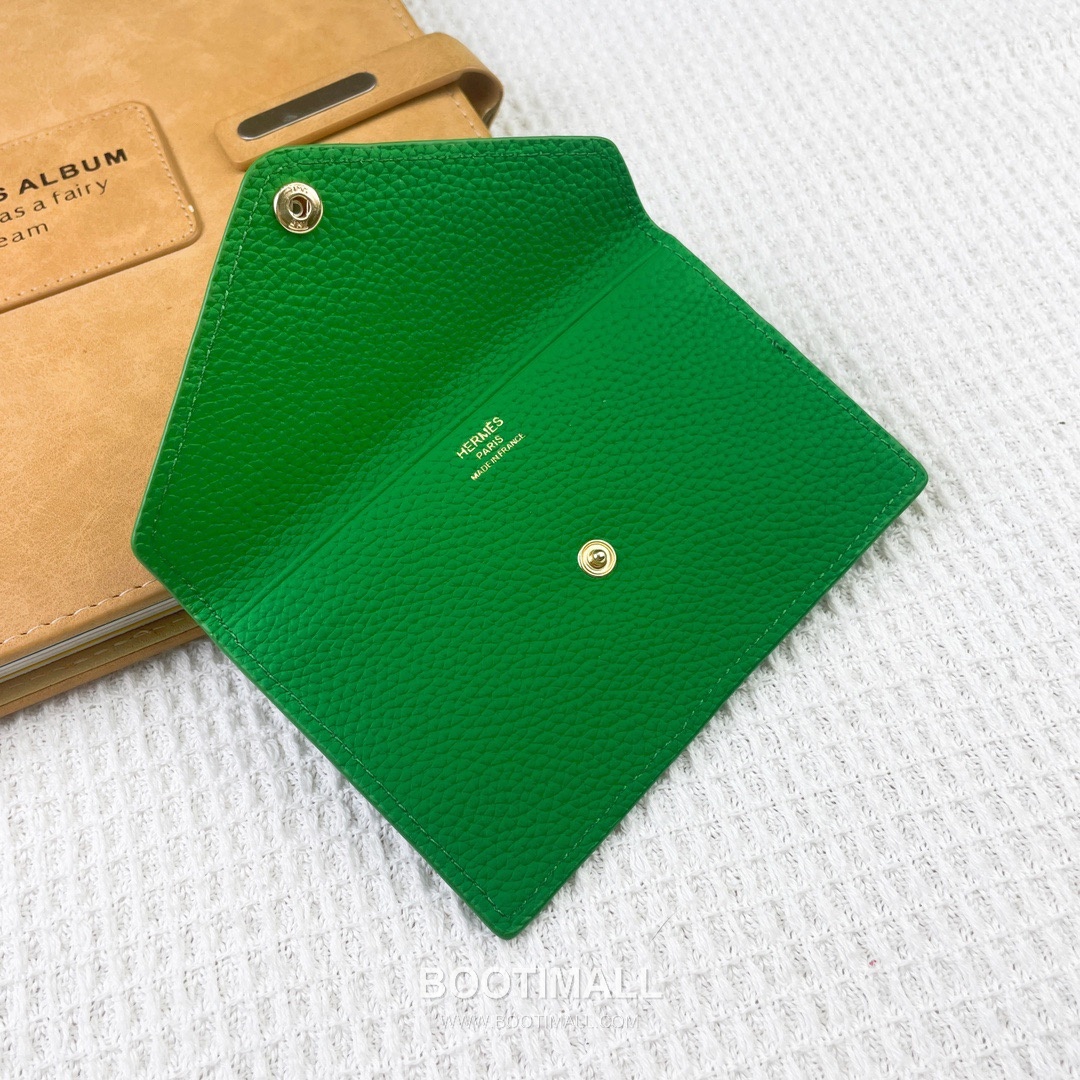 Hermes Barenia Faubourg Pebbled Calfskin Leather Card Holder Wallet 에르메스 바레니아 포부르 페블드 카프스킨 레더 카드홀더 지갑 2215 12cm 7