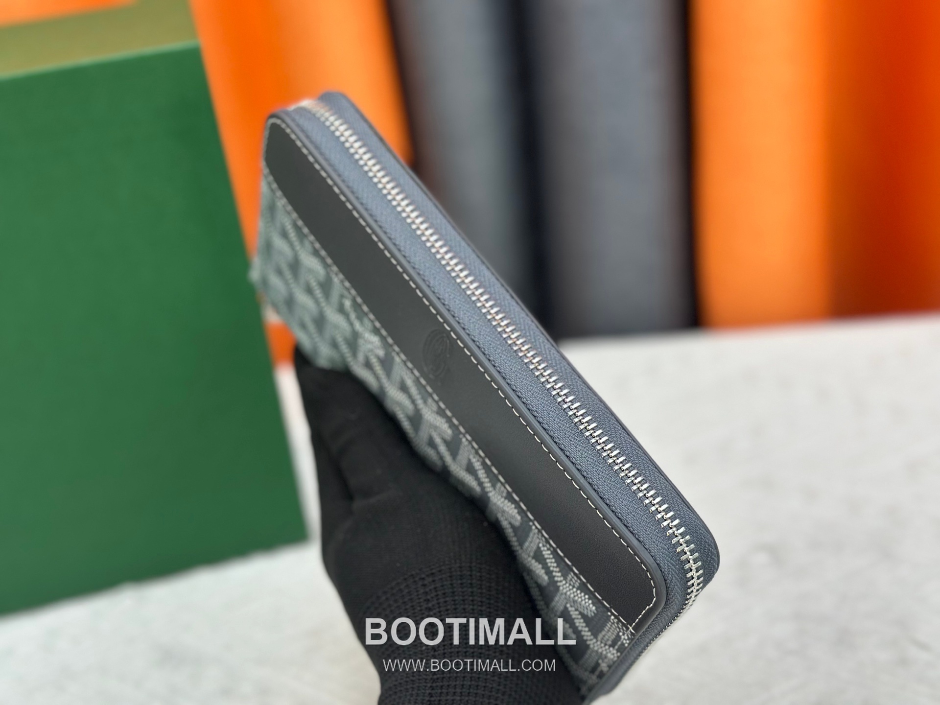 Goyard Canvas Calfskin Leather Long Wallet with Zip Pocket Detail 고야드 캔버스 카프스킨 레더 지퍼 포켓 장지갑 3368 M60017 20cm 5