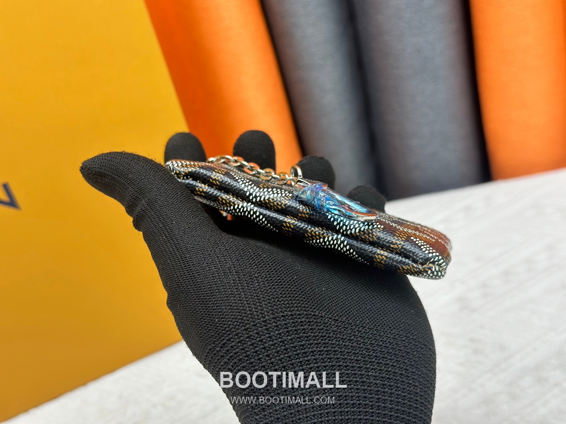 Louis Vuitton Damier Canvas Key Pouch Wallet with Zip Closure Key Ring Detail 루이비통 다미에 캔버스 키 파우치 지갑 G510 12cm 5