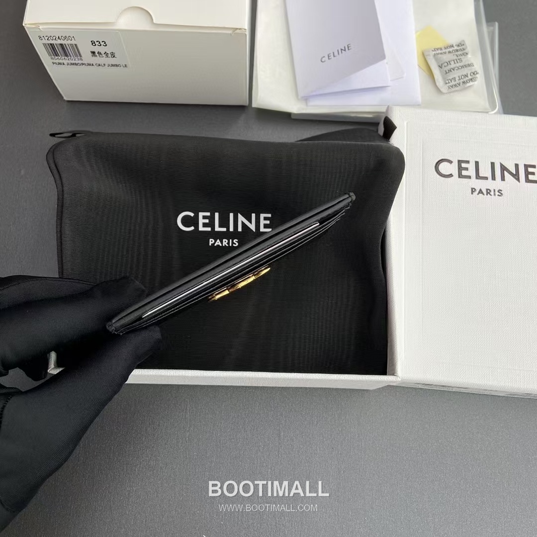 Celine Triomphe Calfskin Leather Card Holder Wallet with Zip Closure Detail 셀린느 트리옹프 카프스킨 레더 지퍼 클로저 카드홀더 지갑 10L832CQH.04LU833 11cm 4