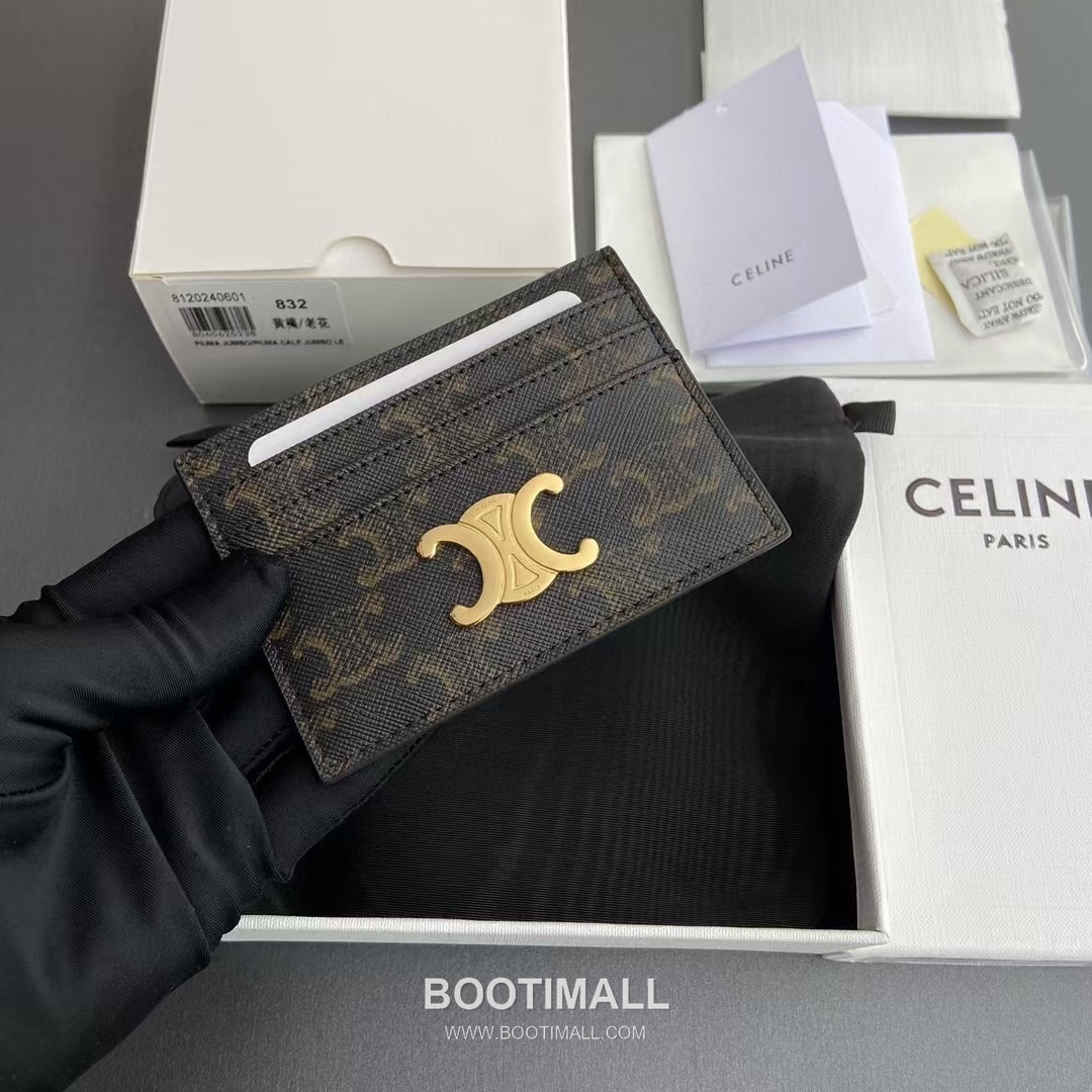 Celine Triomphe Calfskin Leather Card Holder Wallet with Zip Closure Detail 셀린느 트리옹프 카프스킨 레더 지퍼 클로저 카드홀더 지갑 10L832CQH.04LU833 11cm 4