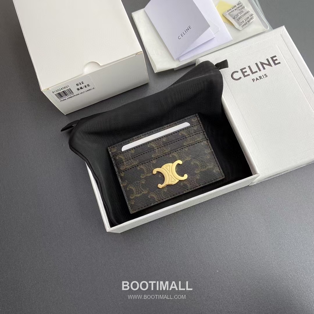 Celine Triomphe Calfskin Leather Card Holder Wallet with Zip Closure Detail 셀린느 트리옹프 카프스킨 레더 지퍼 클로저 카드홀더 지갑 10L832CQH.04LU833 11cm 7