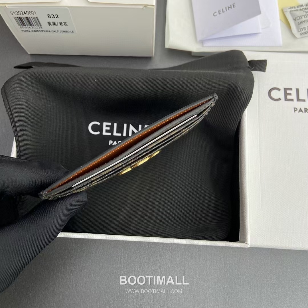 Celine Triomphe Calfskin Leather Card Holder Wallet with Zip Closure Detail 셀린느 트리옹프 카프스킨 레더 지퍼 클로저 카드홀더 지갑 10L832CQH.04LU833 11cm 8