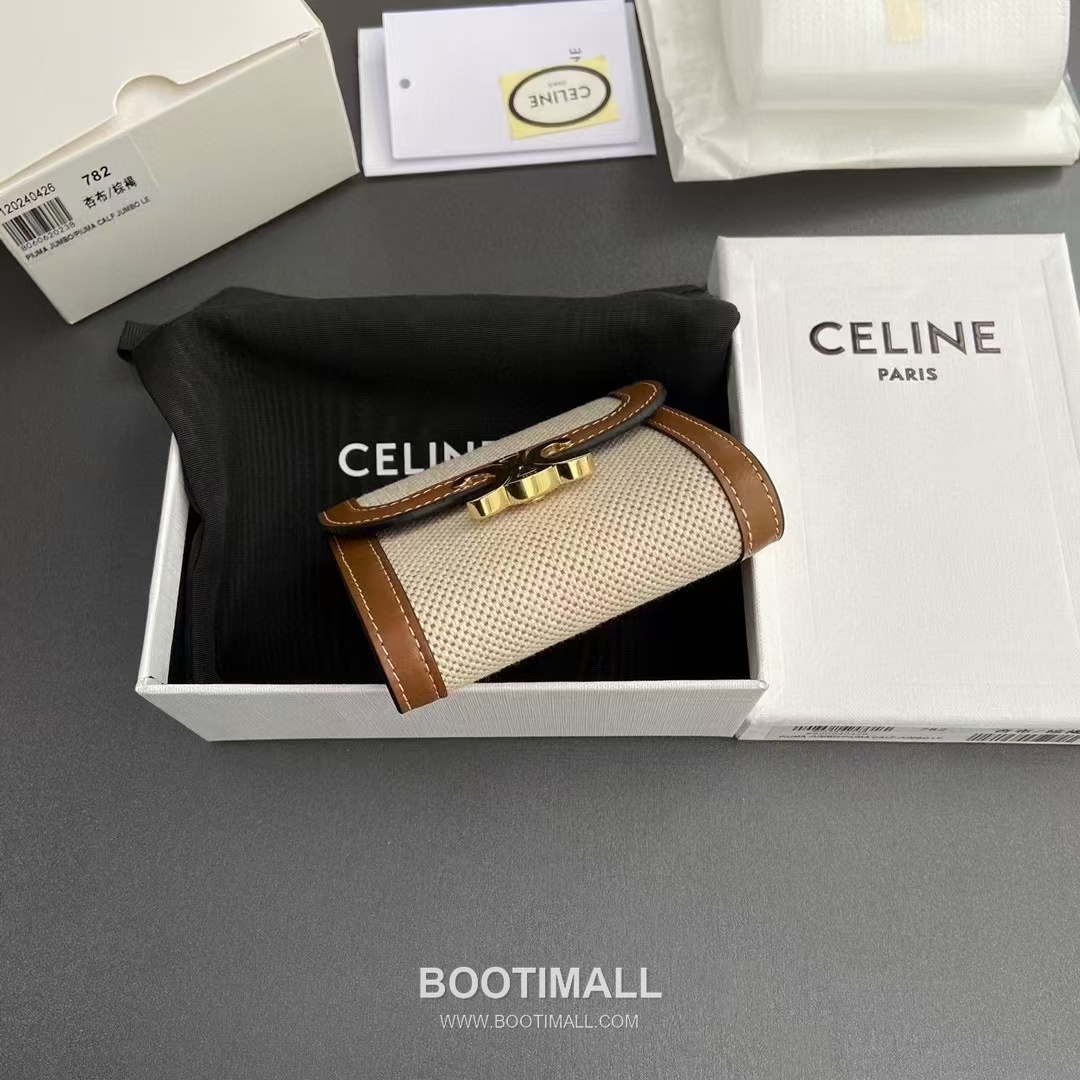 Celine Triomphe Calfskin Leather Compact Wallet with Snap Coin Pocket Detail 셀린느 트리옹프 카프스킨 레더 스냅 코인포켓 반지갑 10D782CQH.04LU783 10.5cm 3