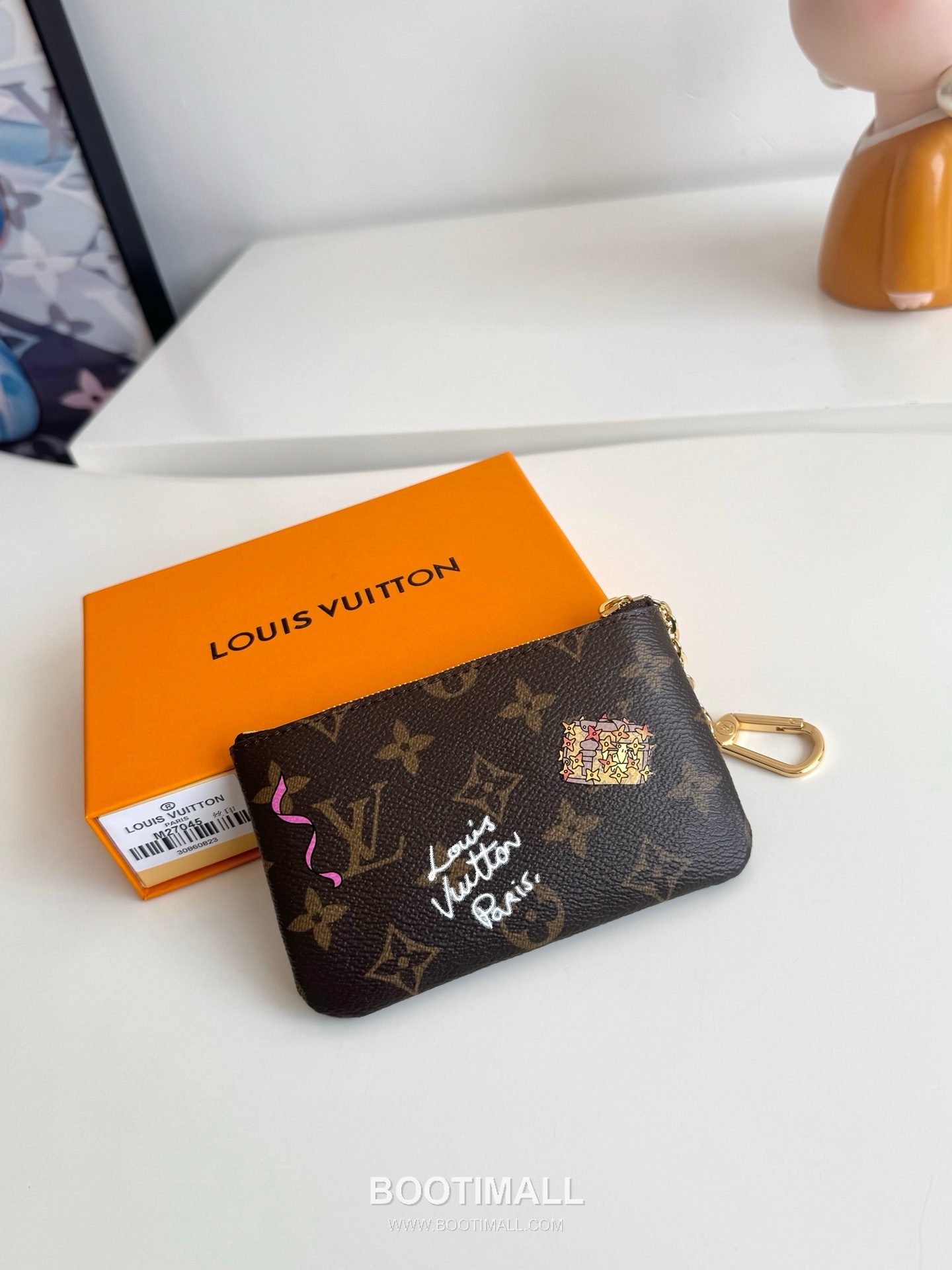 Louis Vuitton Pochette Clés Monogram Canvas Key Pouch with Hook Zip Detail 루이비통 포쉐트 클레 모노그램 캔버스 훅 지퍼 키 파우치 M27045 15cm 2