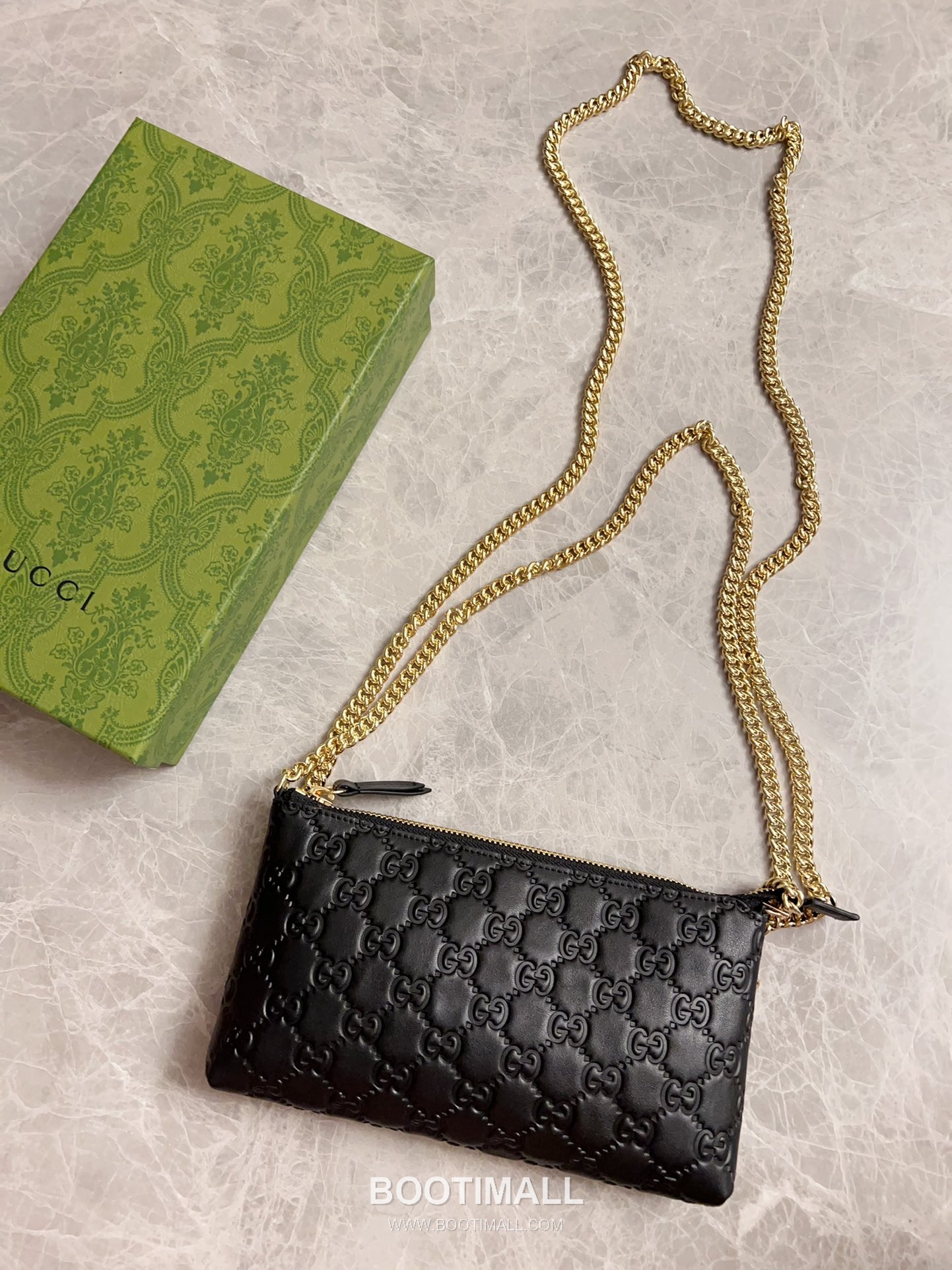 Gucci GG Supreme PVC Chain Shoulder Bag with Leather Trim Detail 구찌 GG 수프림 PVC 레더 트림 체인 숄더백 779791 23cm 6